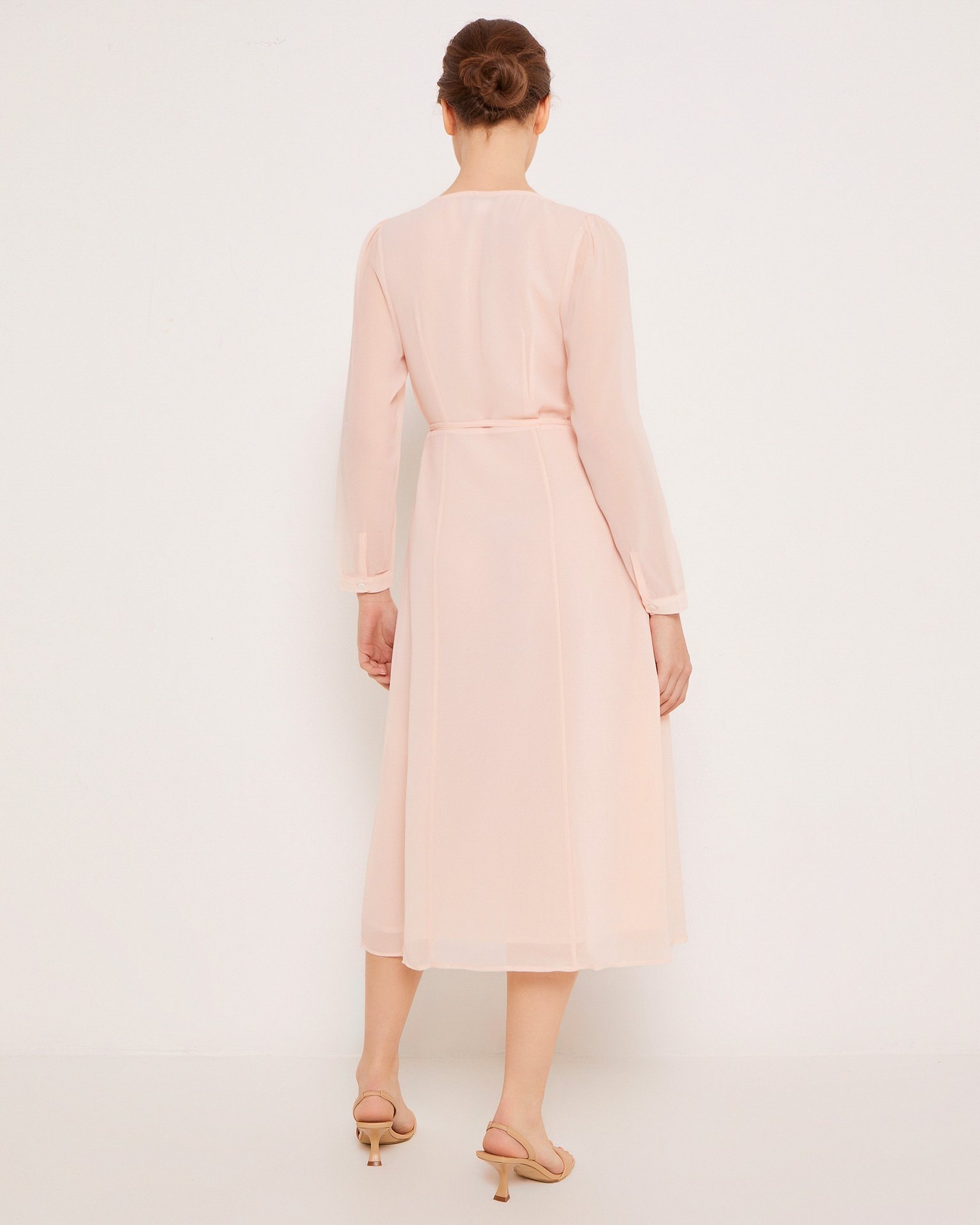 Mid-length wrap dress, Dusty pink — photo 3