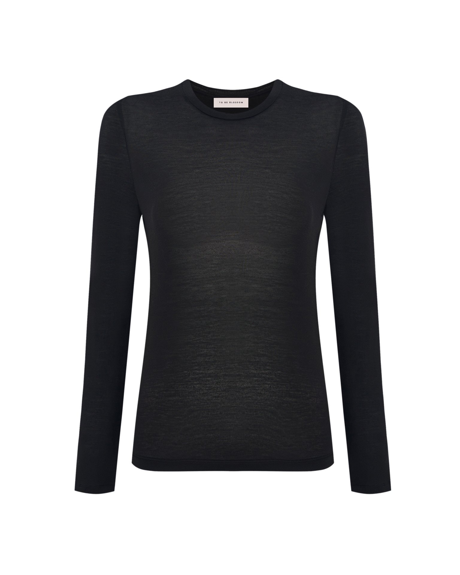 Black Tencel long-sleeved top, Black — photo 6