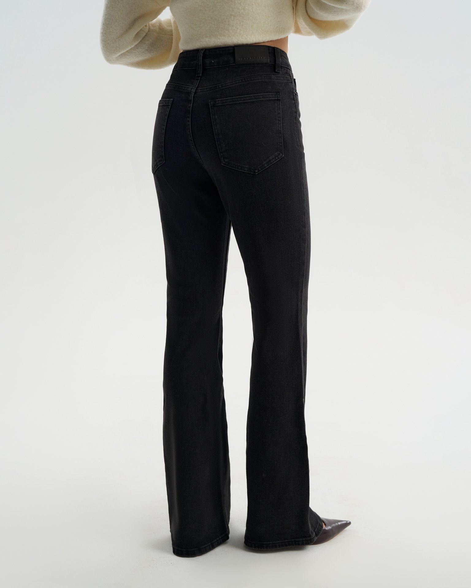 Black flared jeans, Black — photo 3