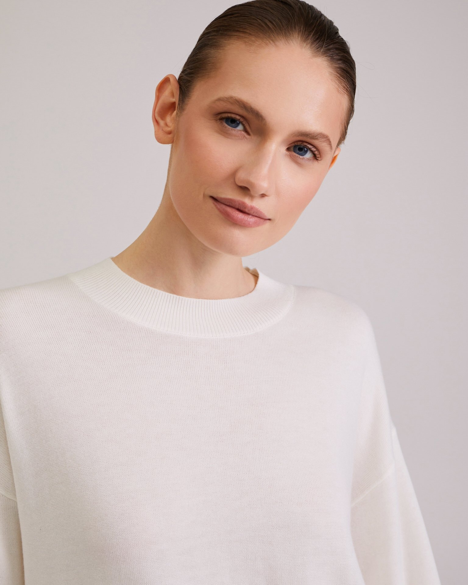 Solid colour jumper, Milk — photo 5