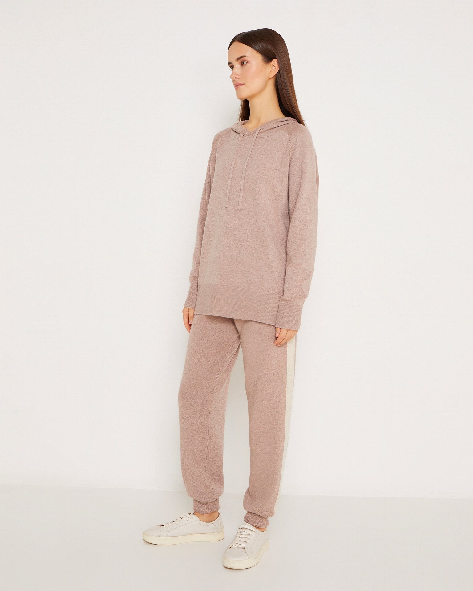 Trouser set with a hoodie, Brown — photo 4