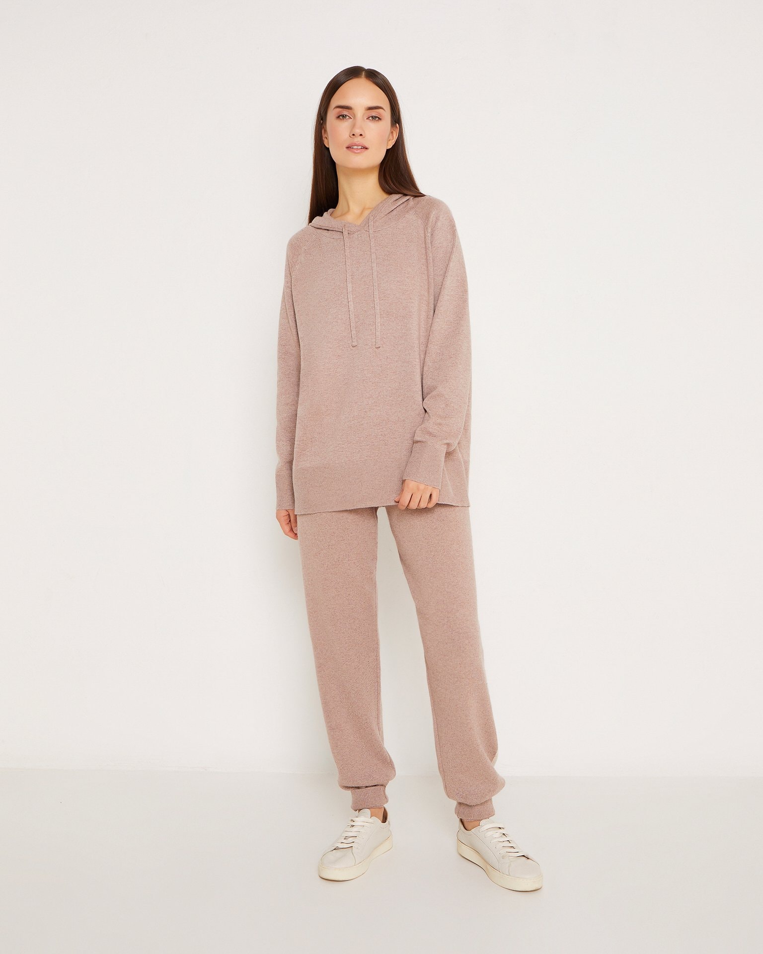 Trouser set with a hoodie, Brown — photo 3