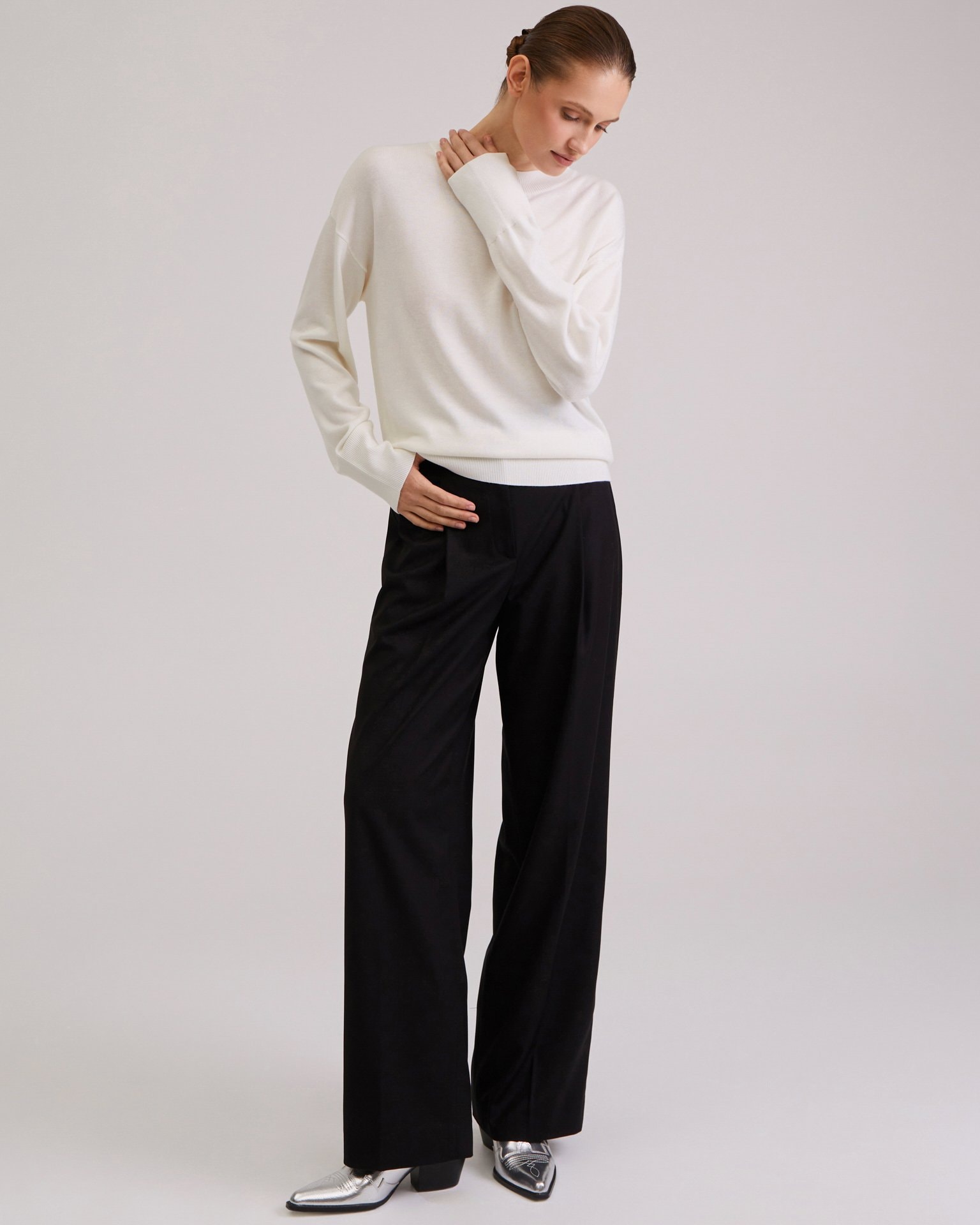 Solid colour jumper, Milk — photo 4