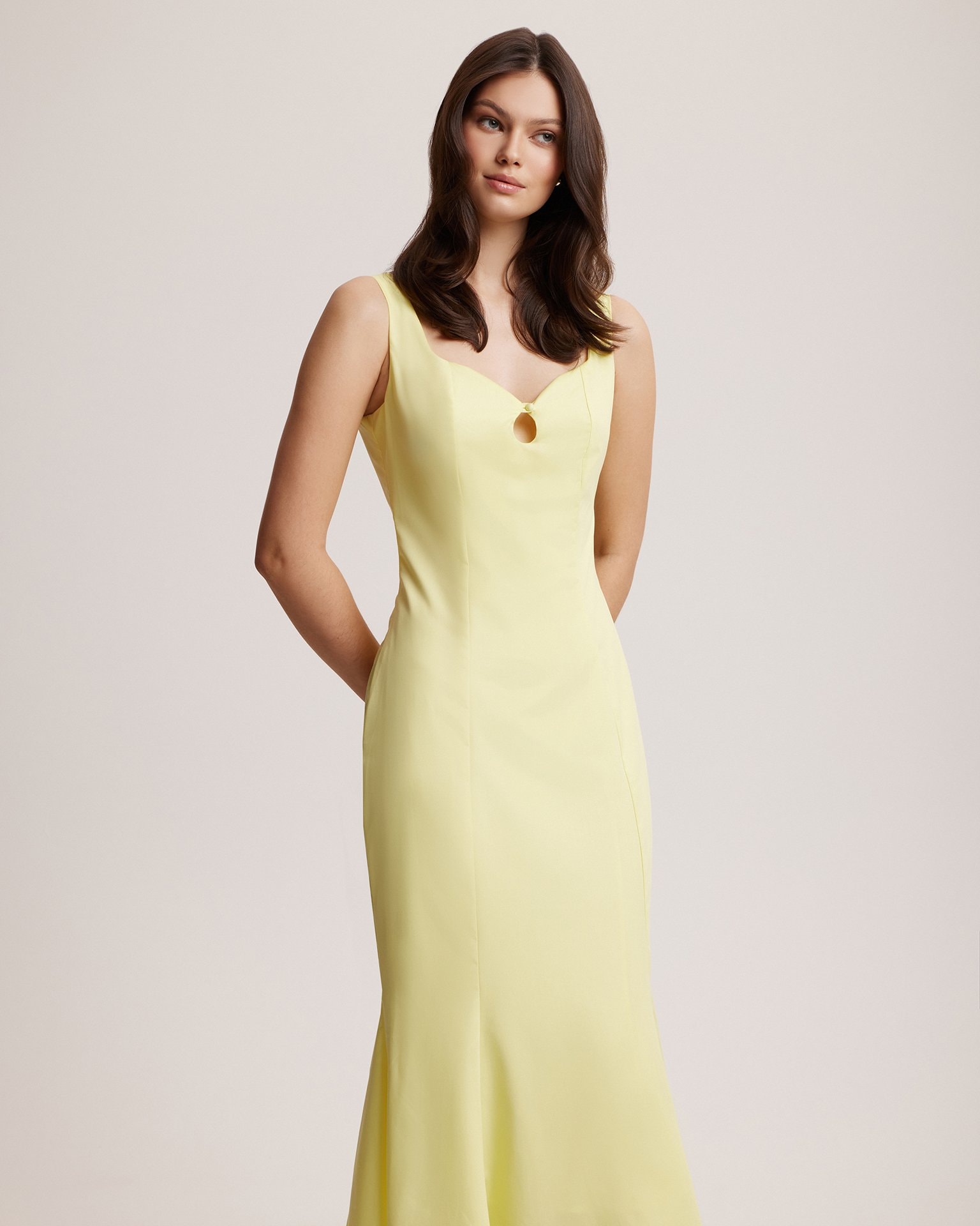 Dress with a Bodice Slit, Yellow