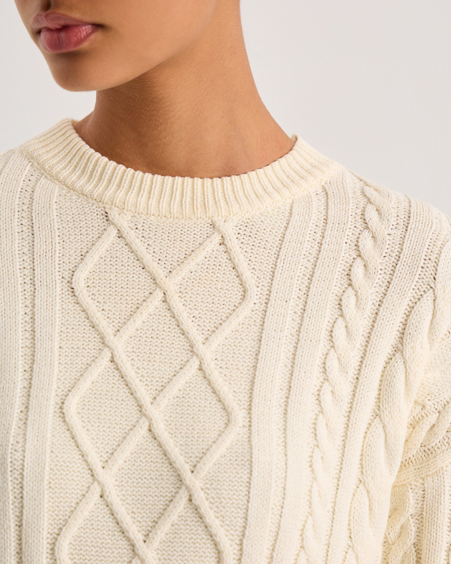 Textured jumper in cream, Milk — photo 11