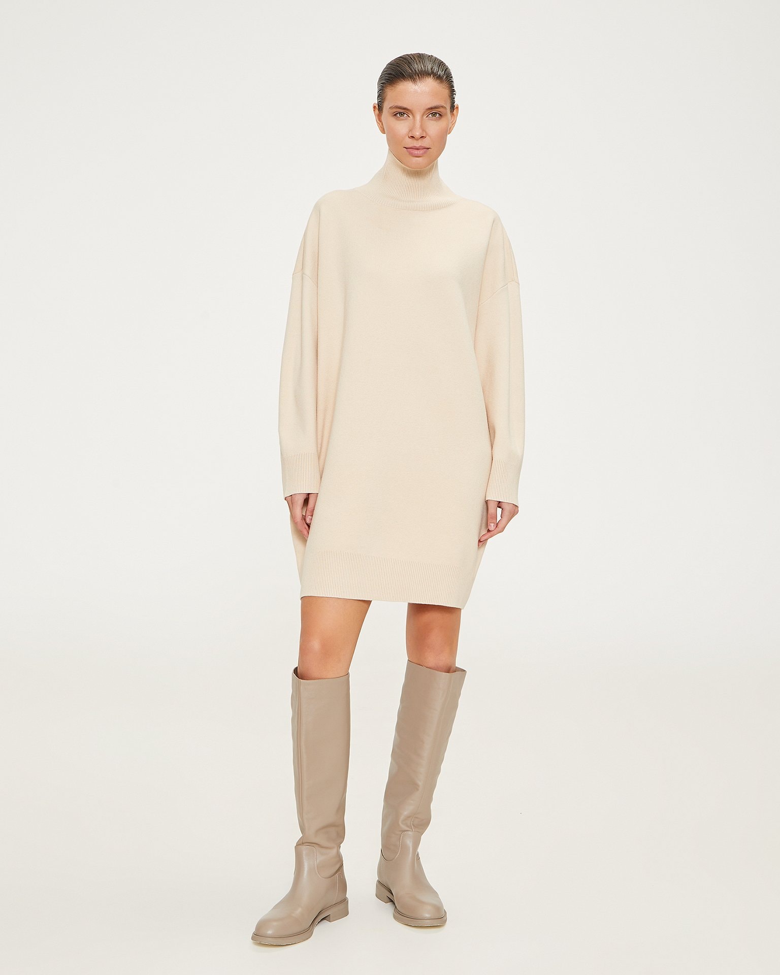 Cocoon dress, Beige