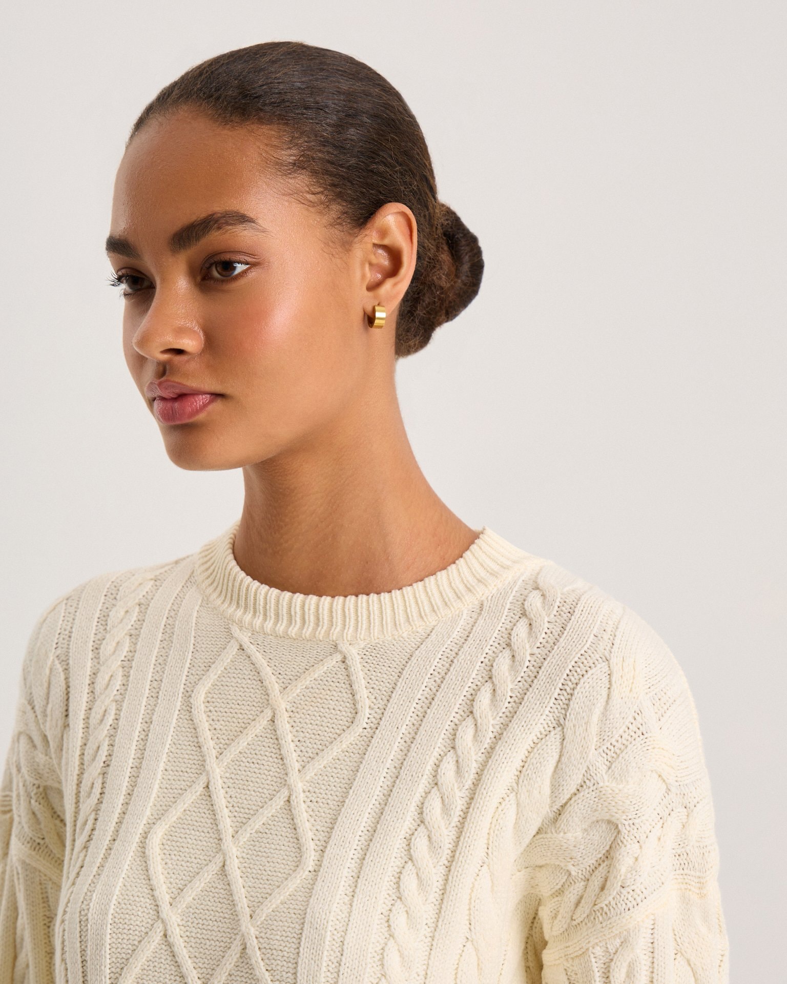 Textured jumper in cream, Milk — photo 10