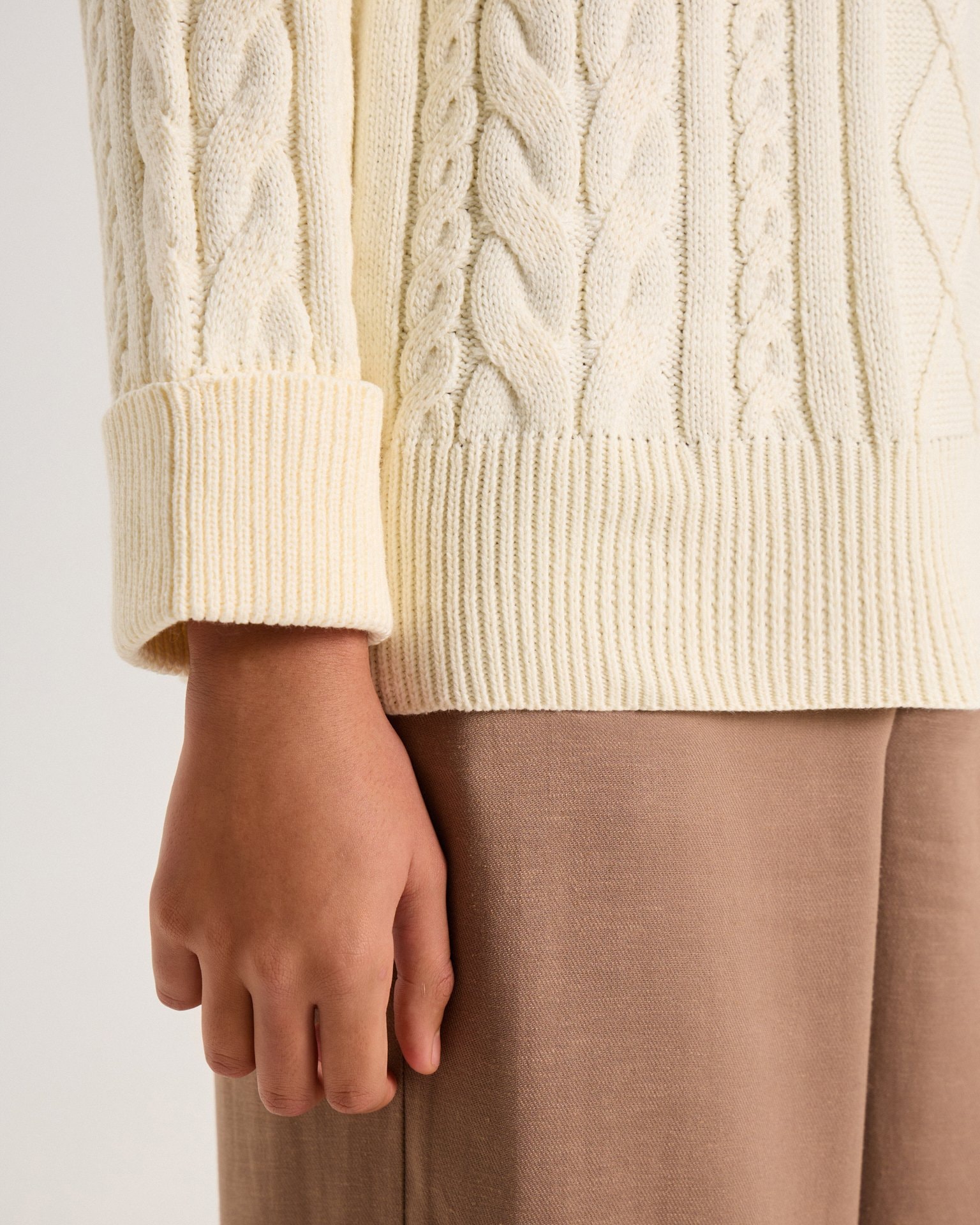 Textured jumper in cream, Milk — photo 12