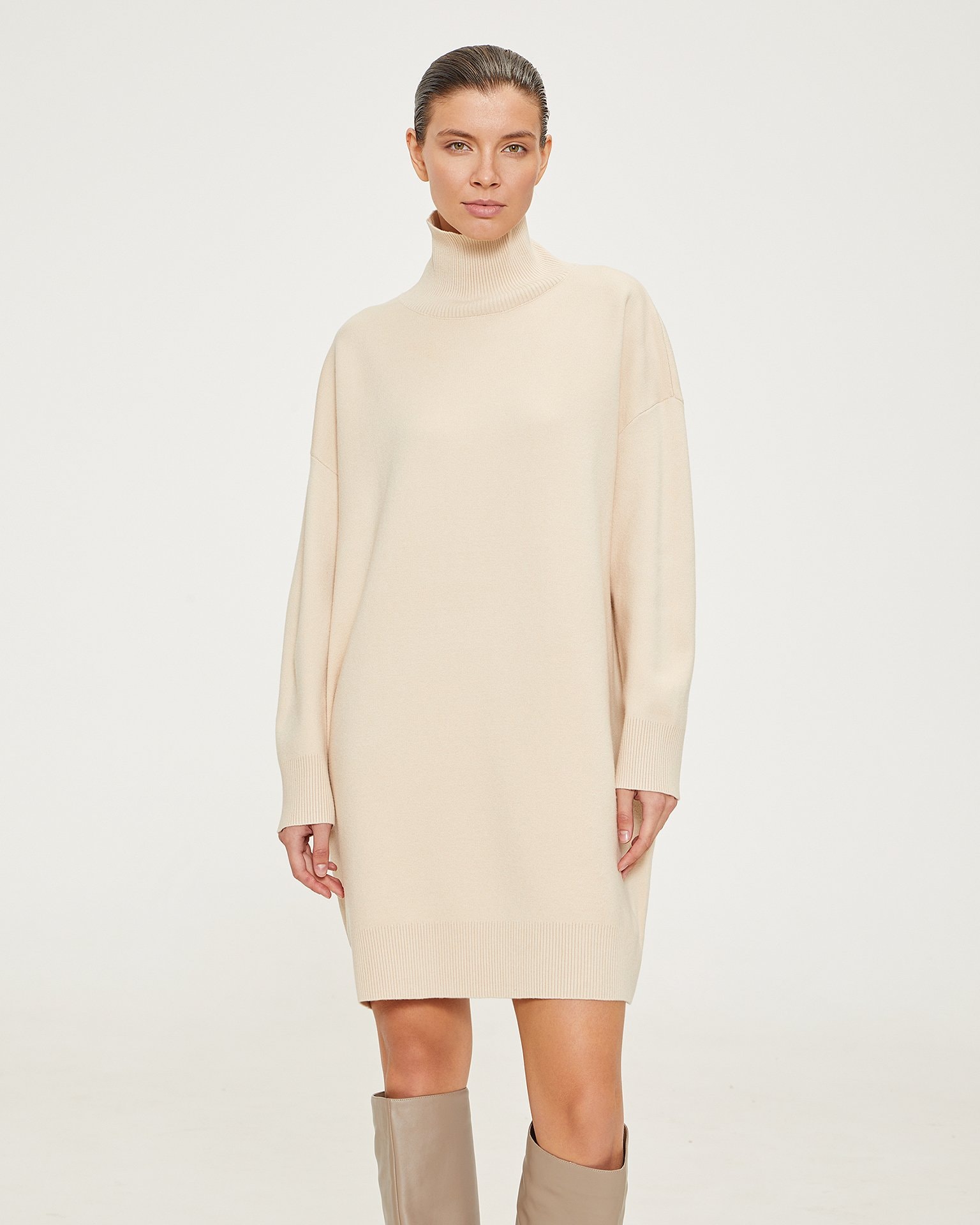 Cocoon dress, Beige — photo 2