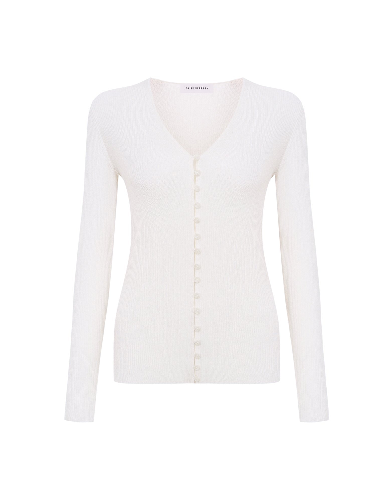 Fitted knitted cardigan, White — photo 6