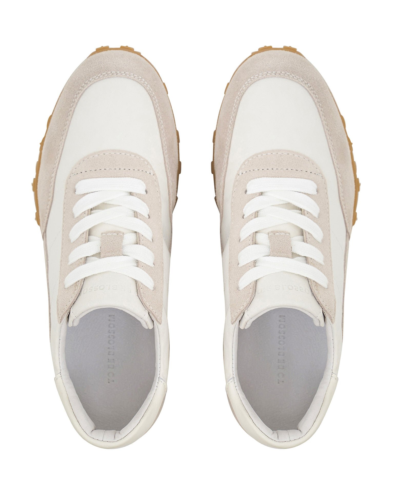 White trainers with beige inserts, White — photo 4