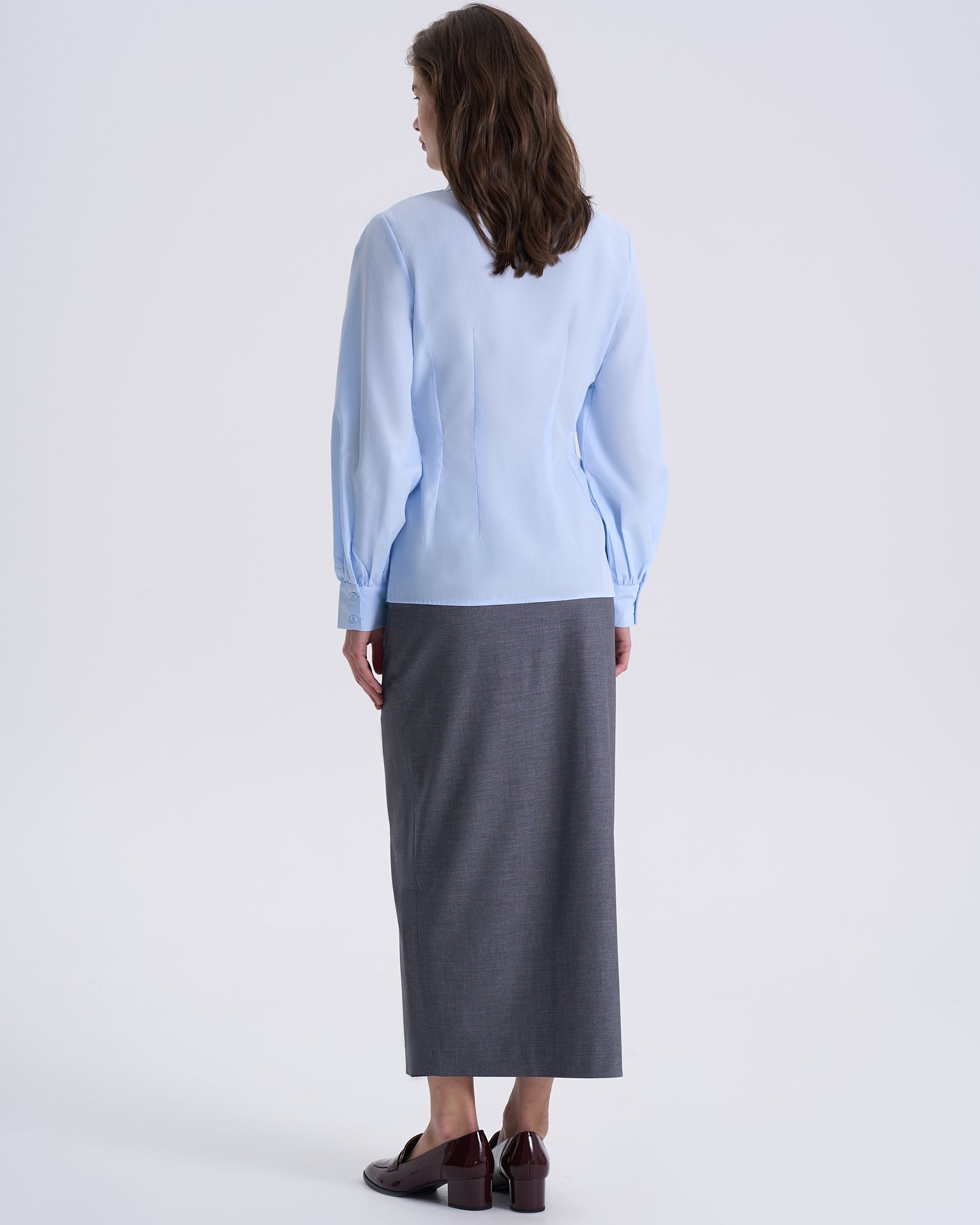 Shirt with voluminous sleeves, Sky Blue — photo 4