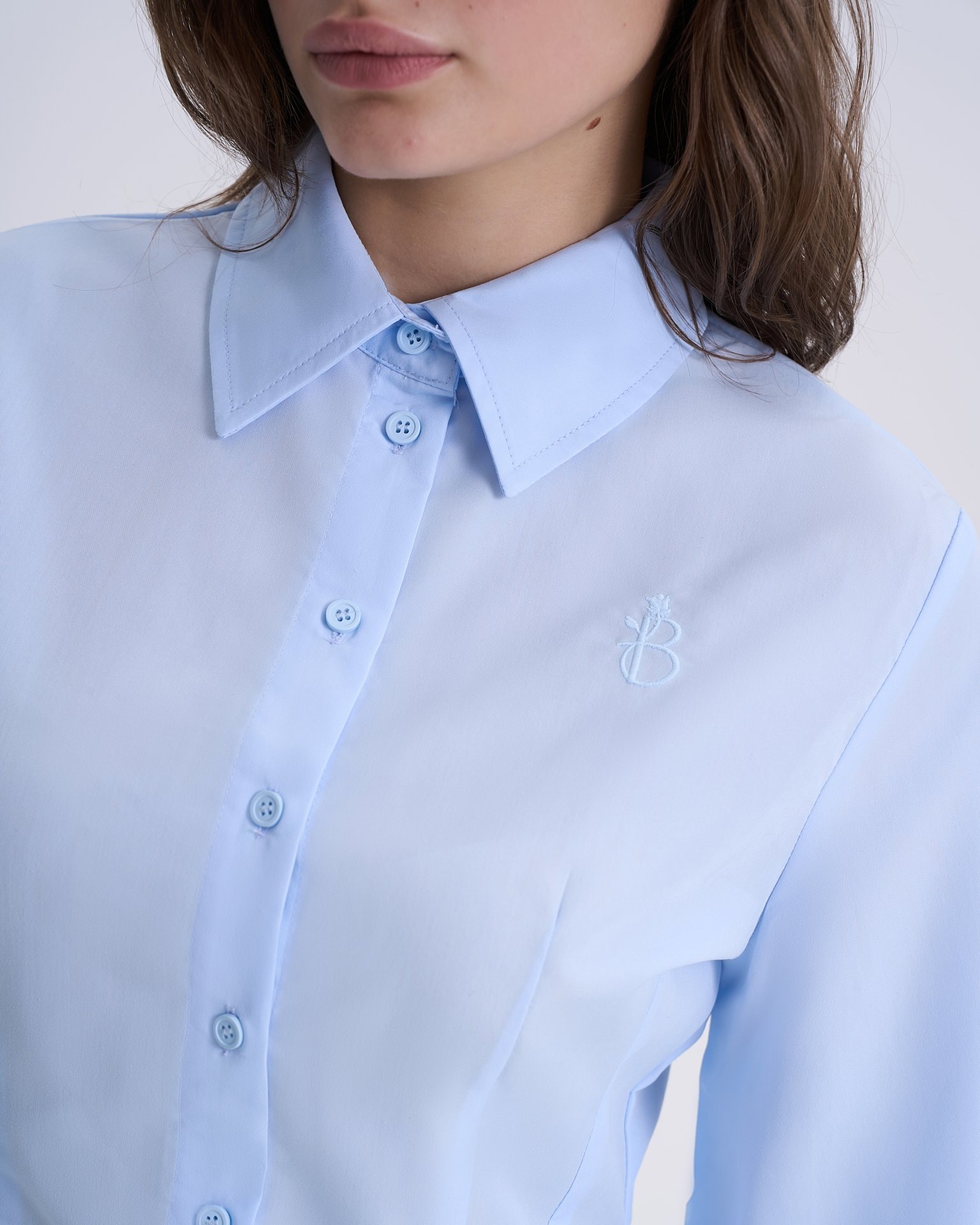 Shirt with voluminous sleeves, Sky Blue — photo 7