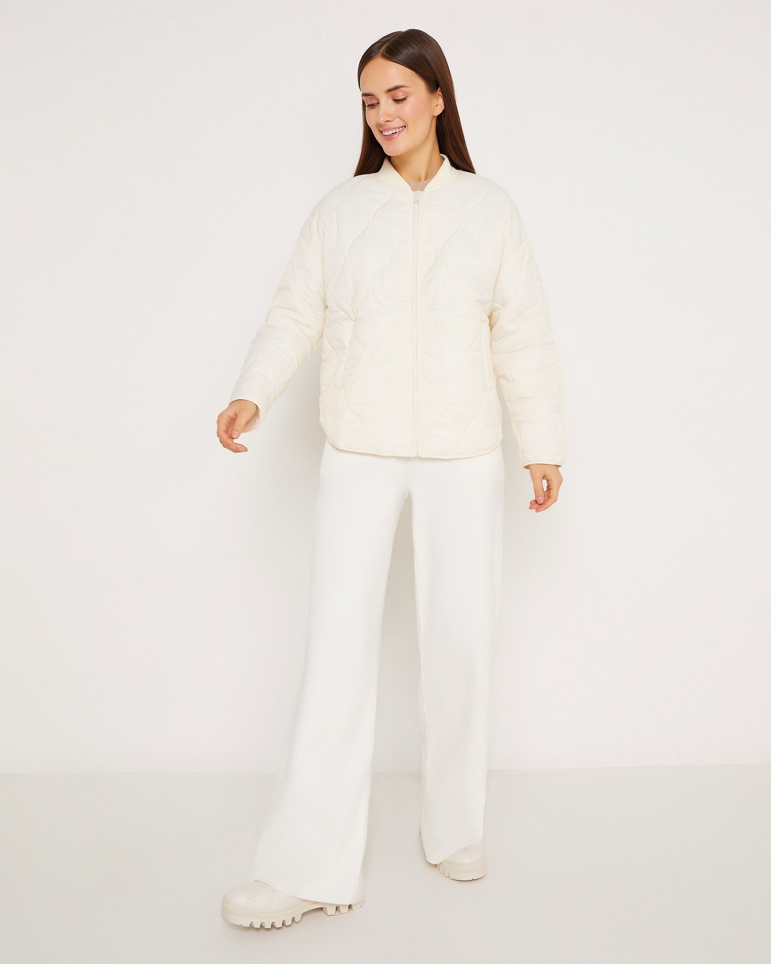 Quilted jacket, Milky — photo 5