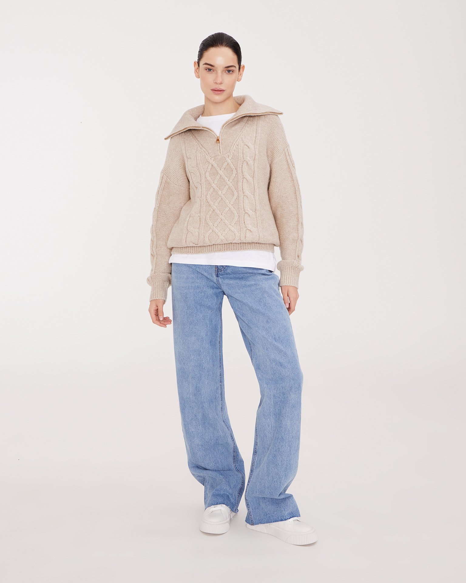 Beige Jumper with Pattern, Beige — photo 6