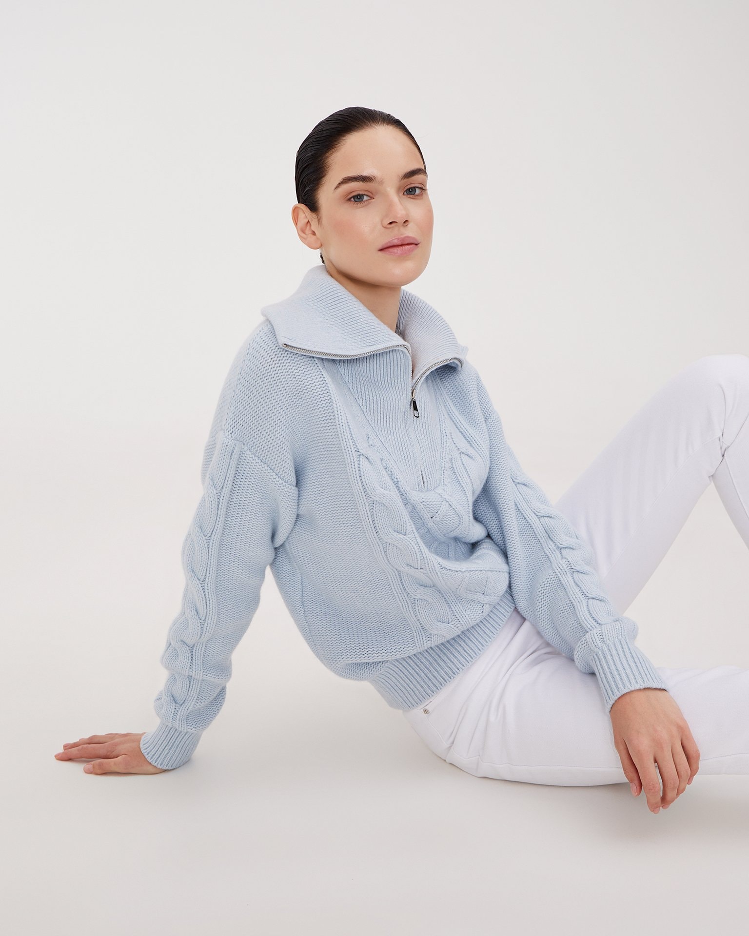 Textured Sweater, Sky blue — photo 5