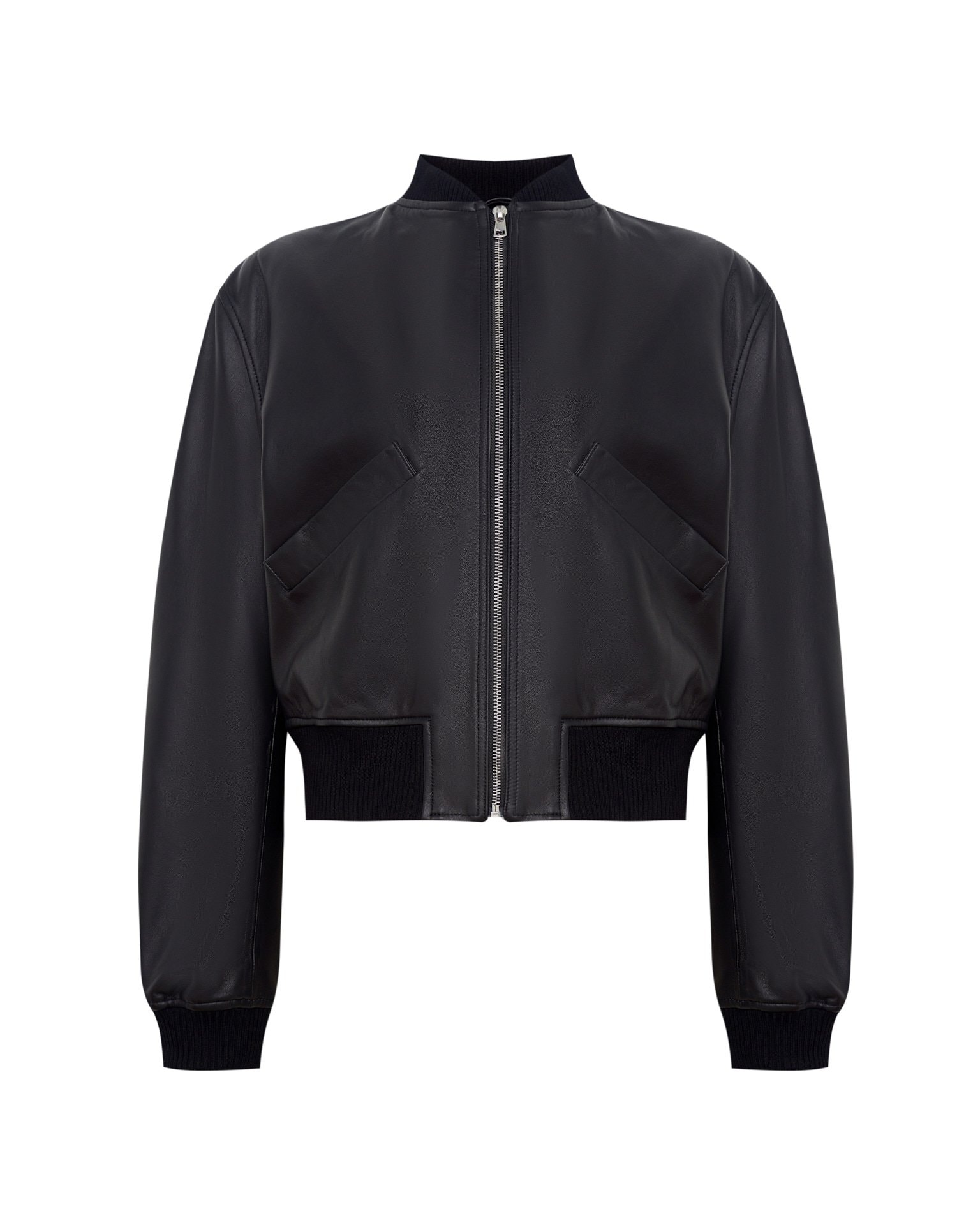 Black leather bomber jacket, Black — photo 10