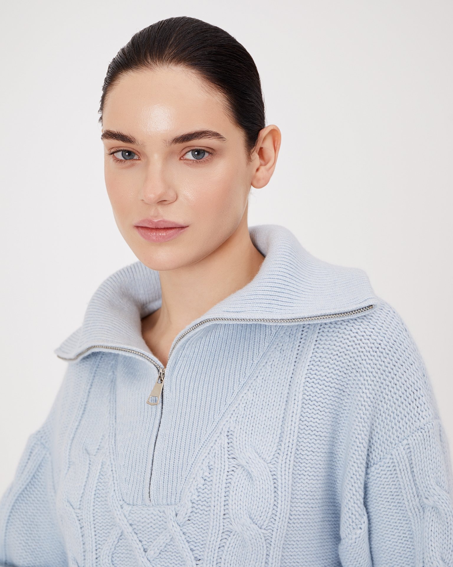Textured Sweater, Sky blue — photo 3