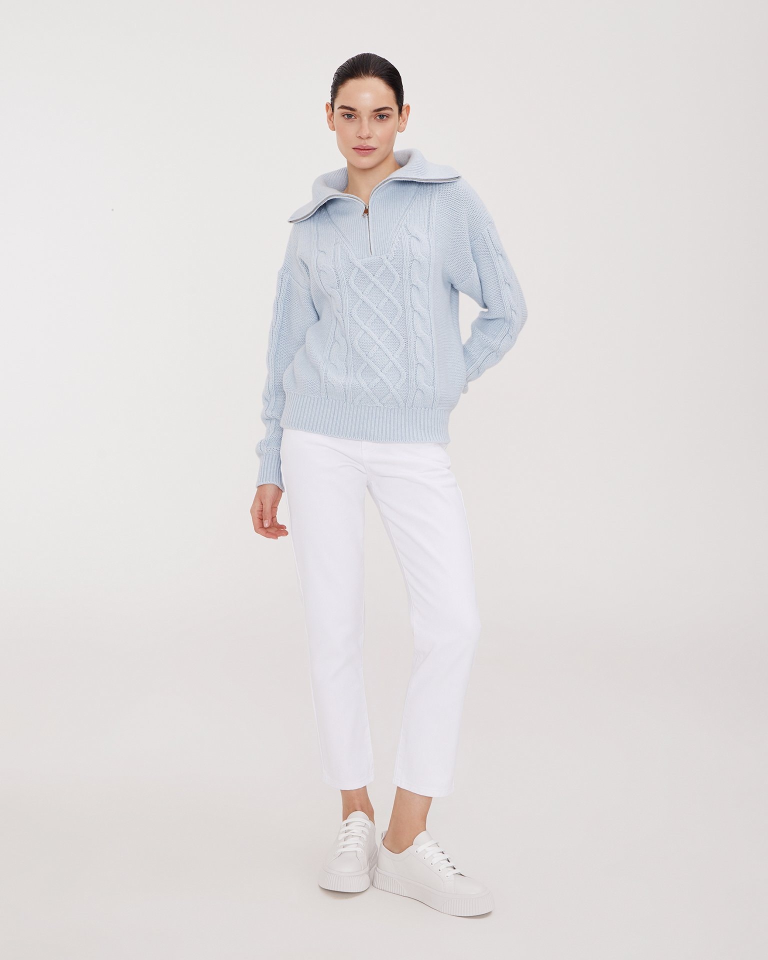 Textured Sweater, Sky blue — photo 2
