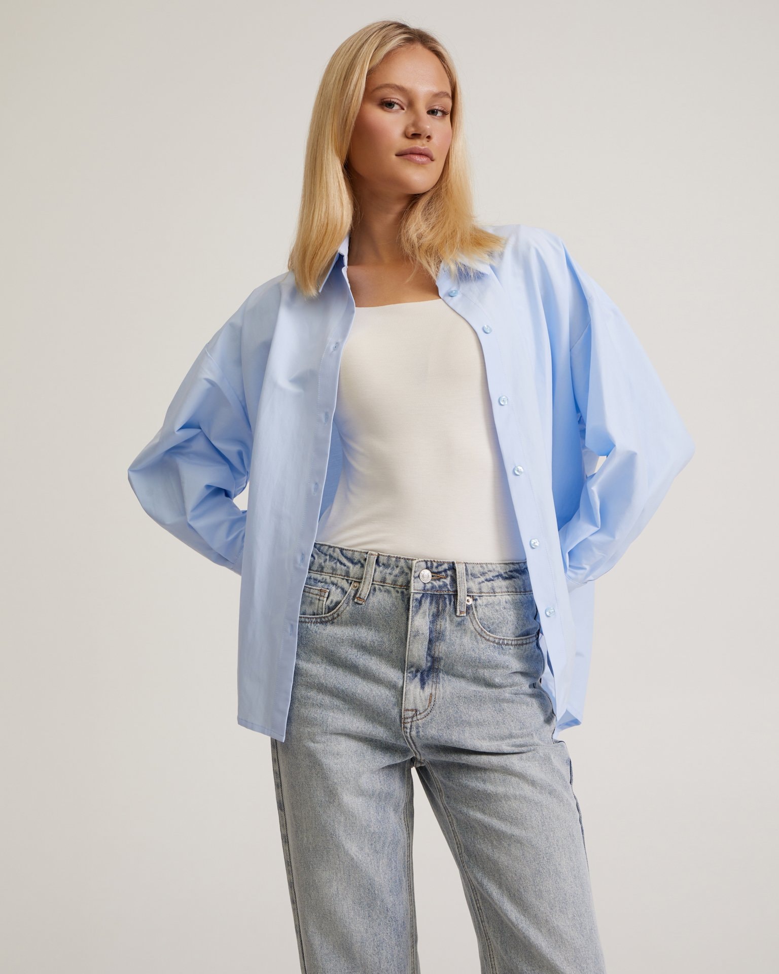 Grey-blue jeans, Sky Blue — photo 8