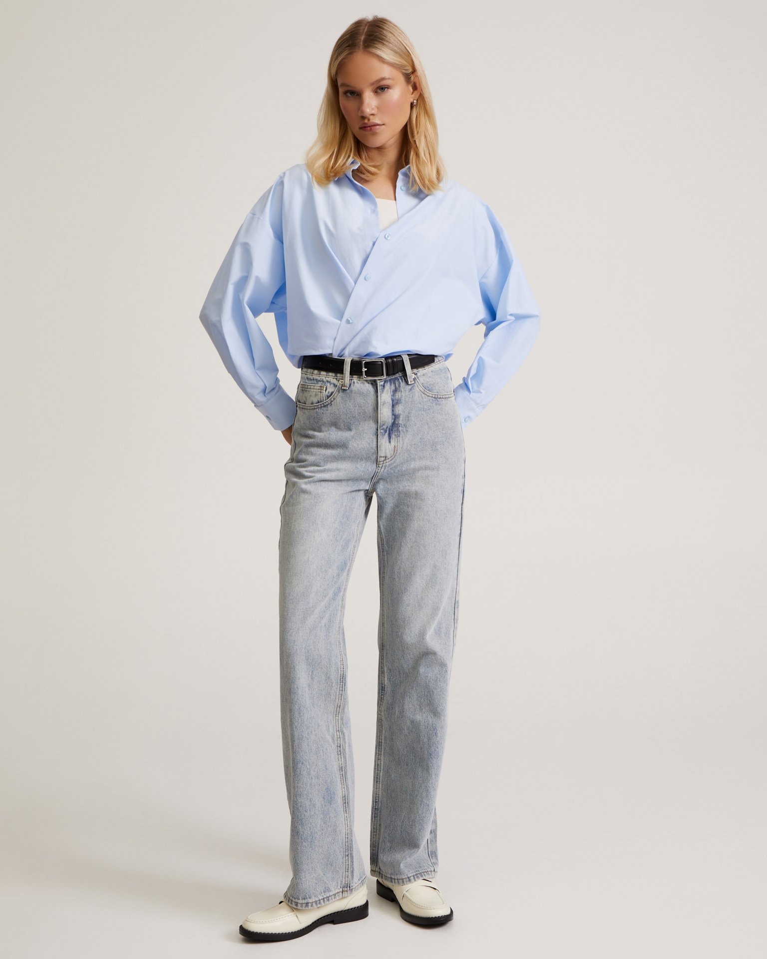 Grey-blue jeans, Sky Blue — photo 4