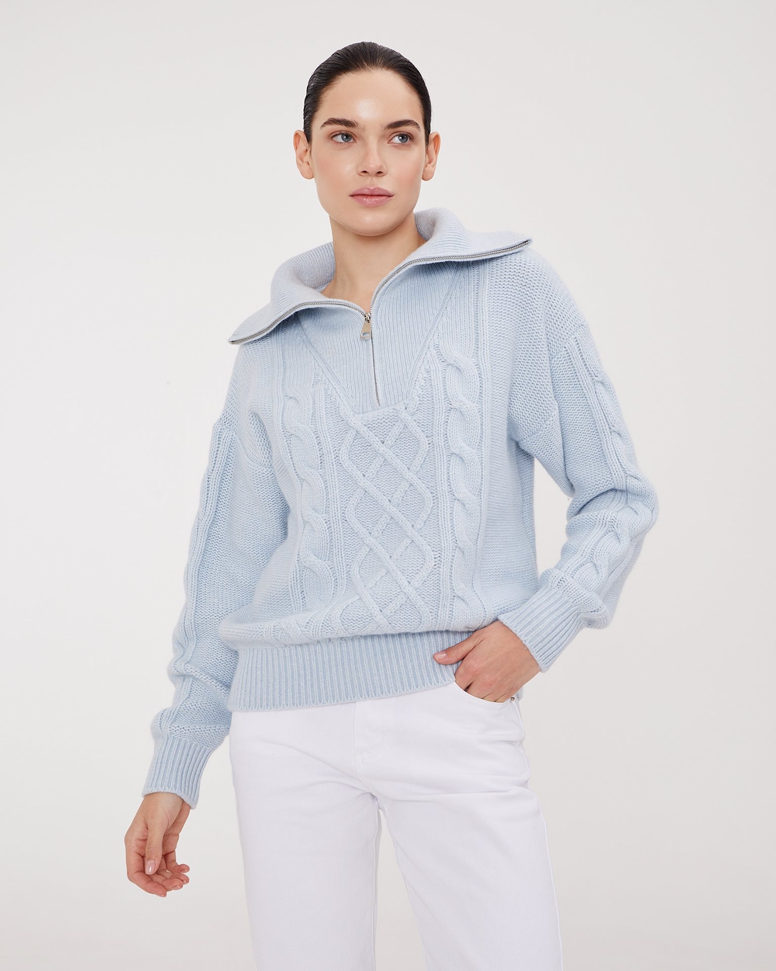 Textured Sweater, Sky blue
