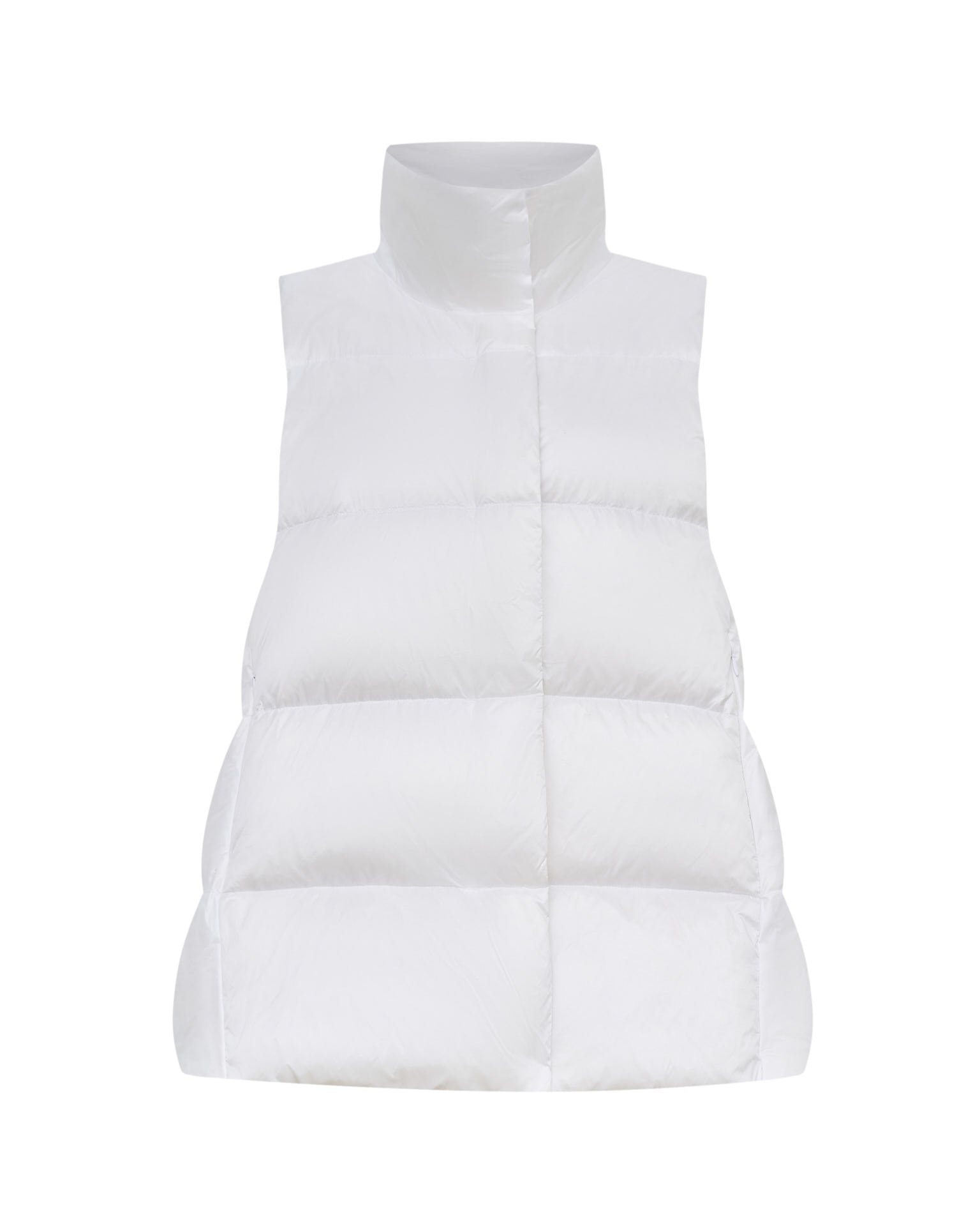 Quilted gilet with a stand-up collar, White — photo 8