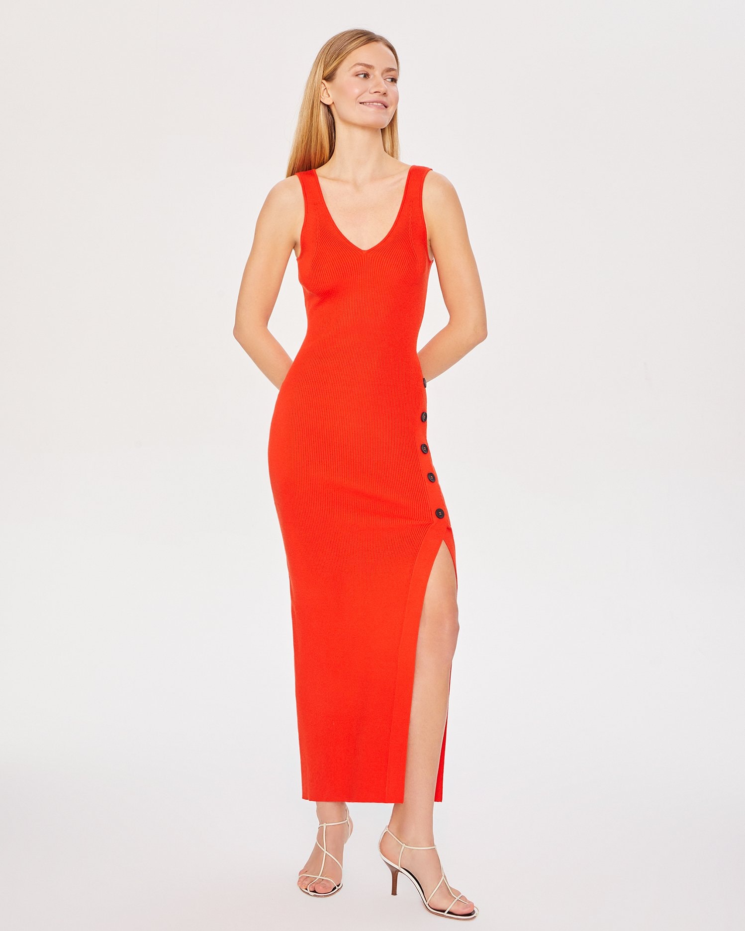 Bright viscose dress, Orange — photo 3