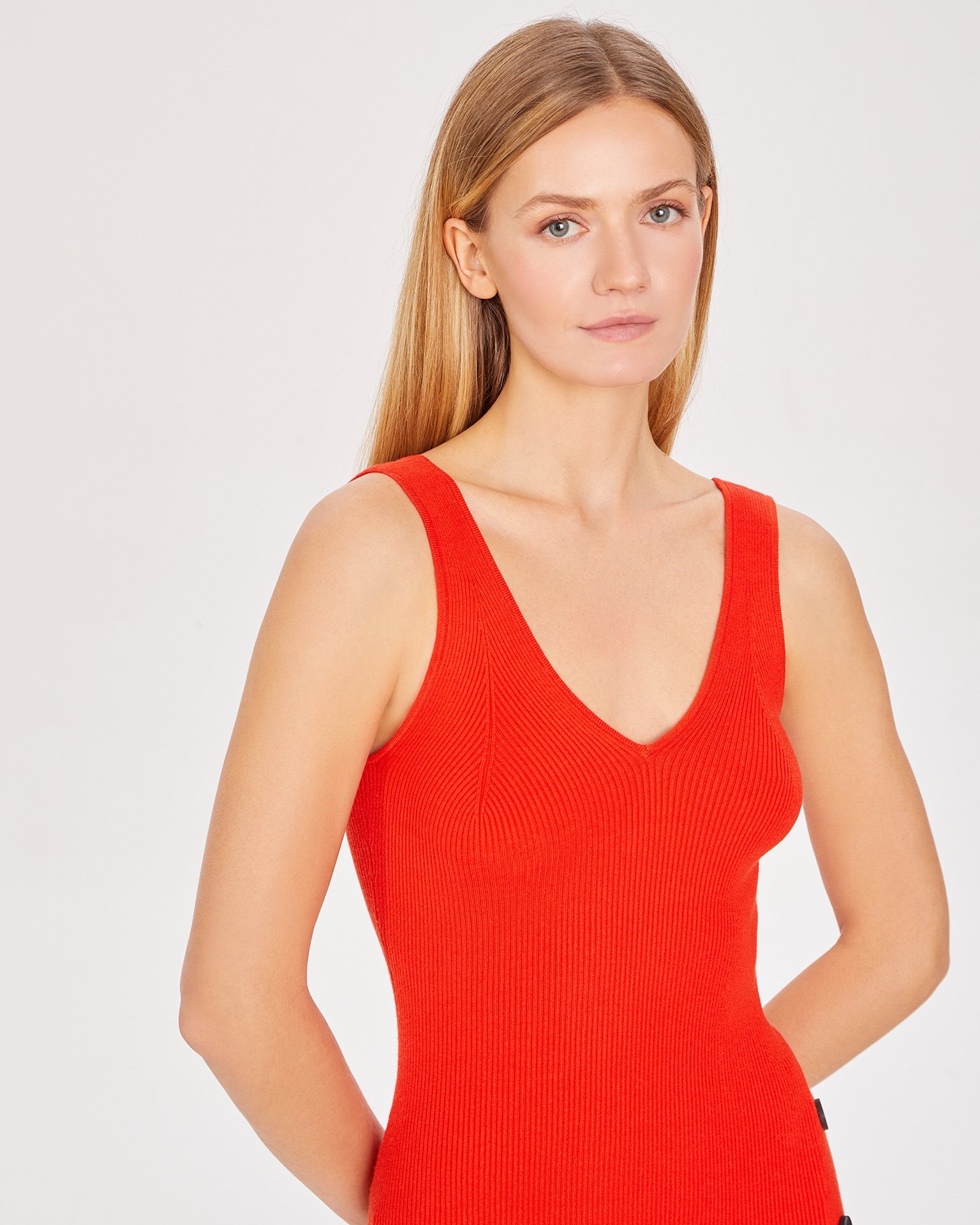 Bright viscose dress, Orange — photo 6