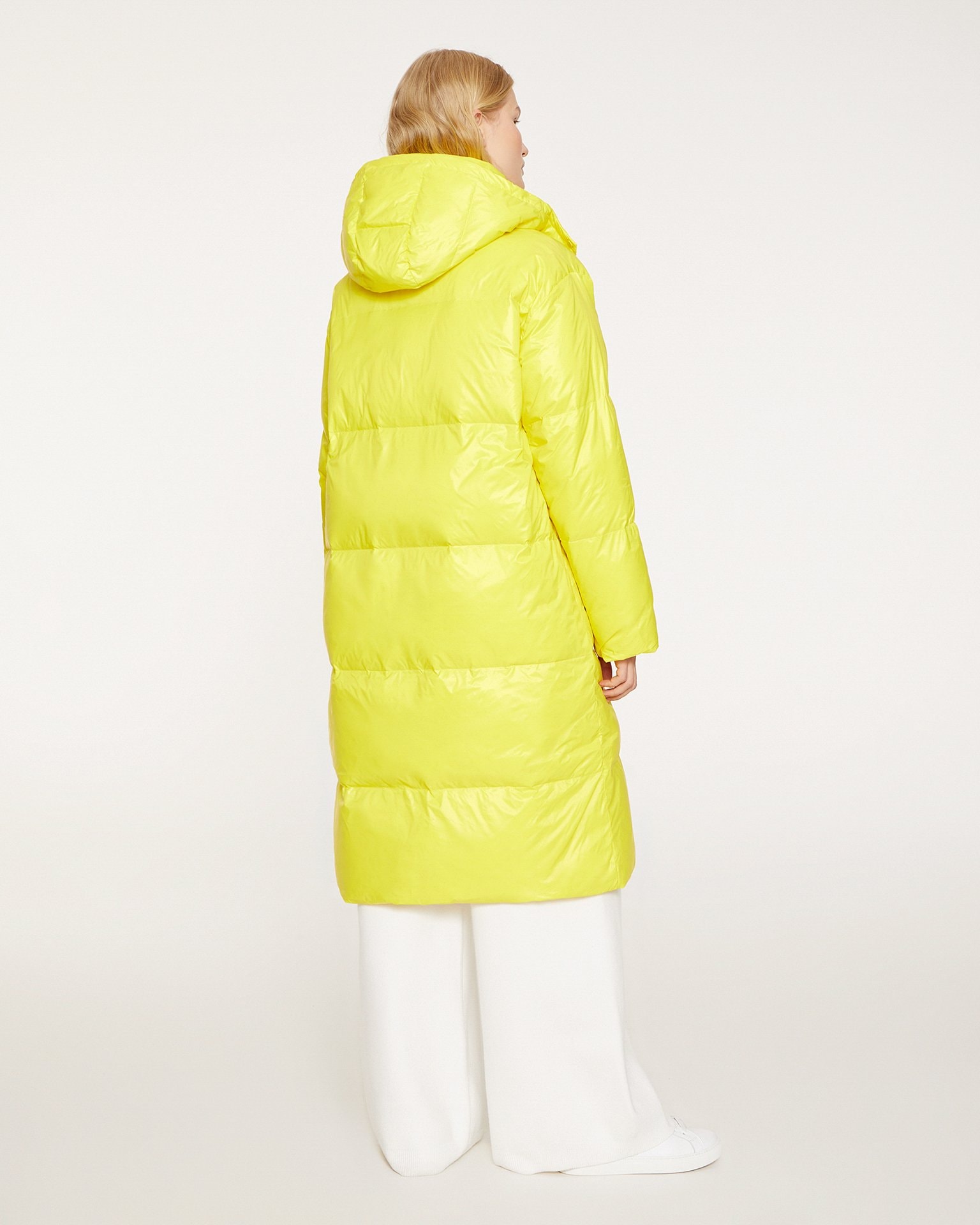 Long puffer coat in yellow, Yellow. — photo 3