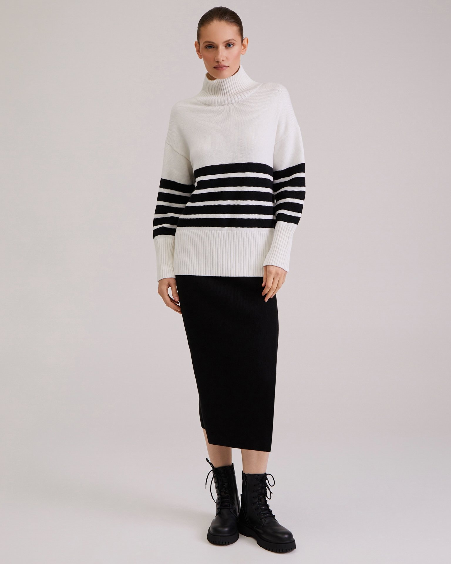 White striped jumper, White — photo 2