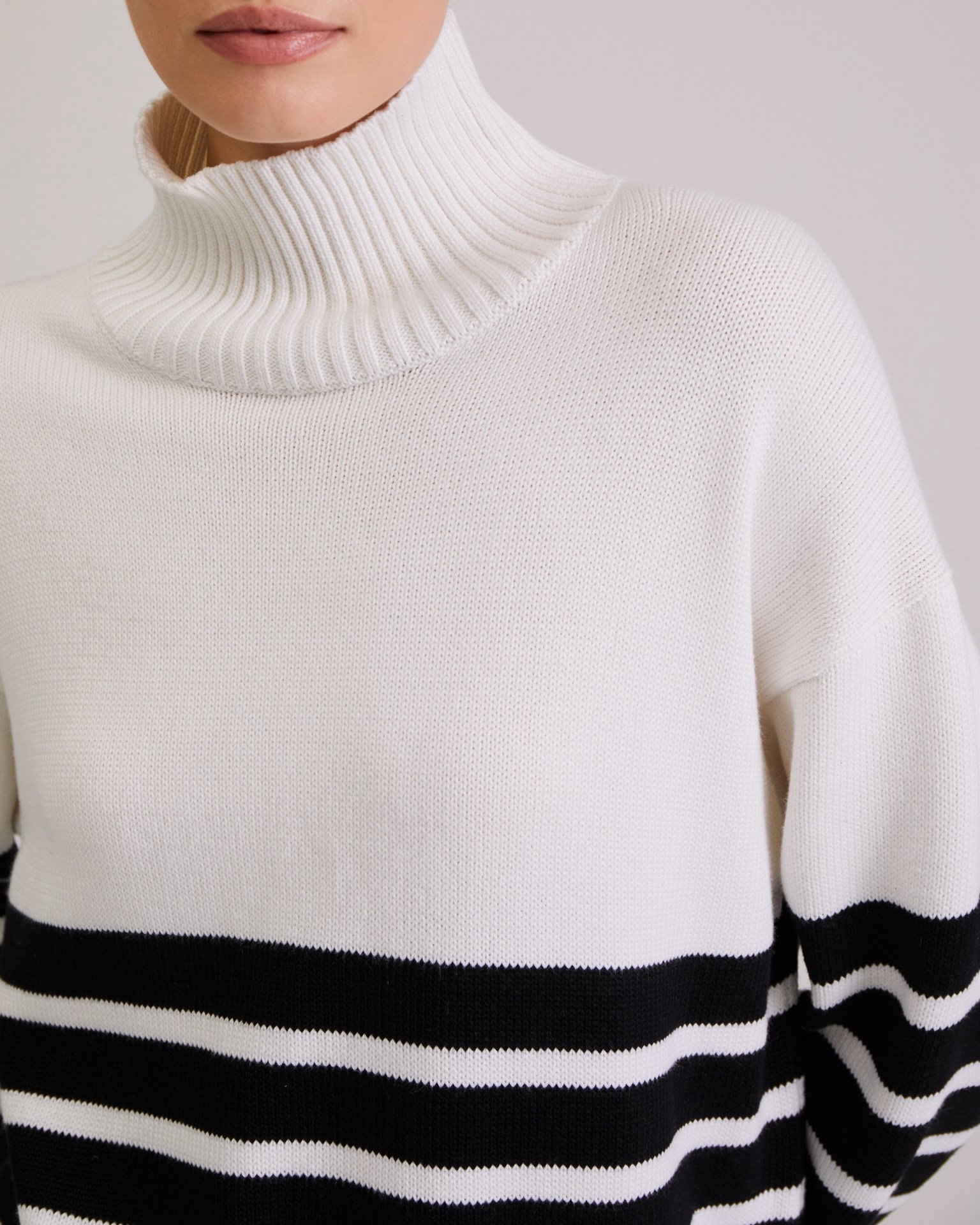 White striped jumper, White — photo 5