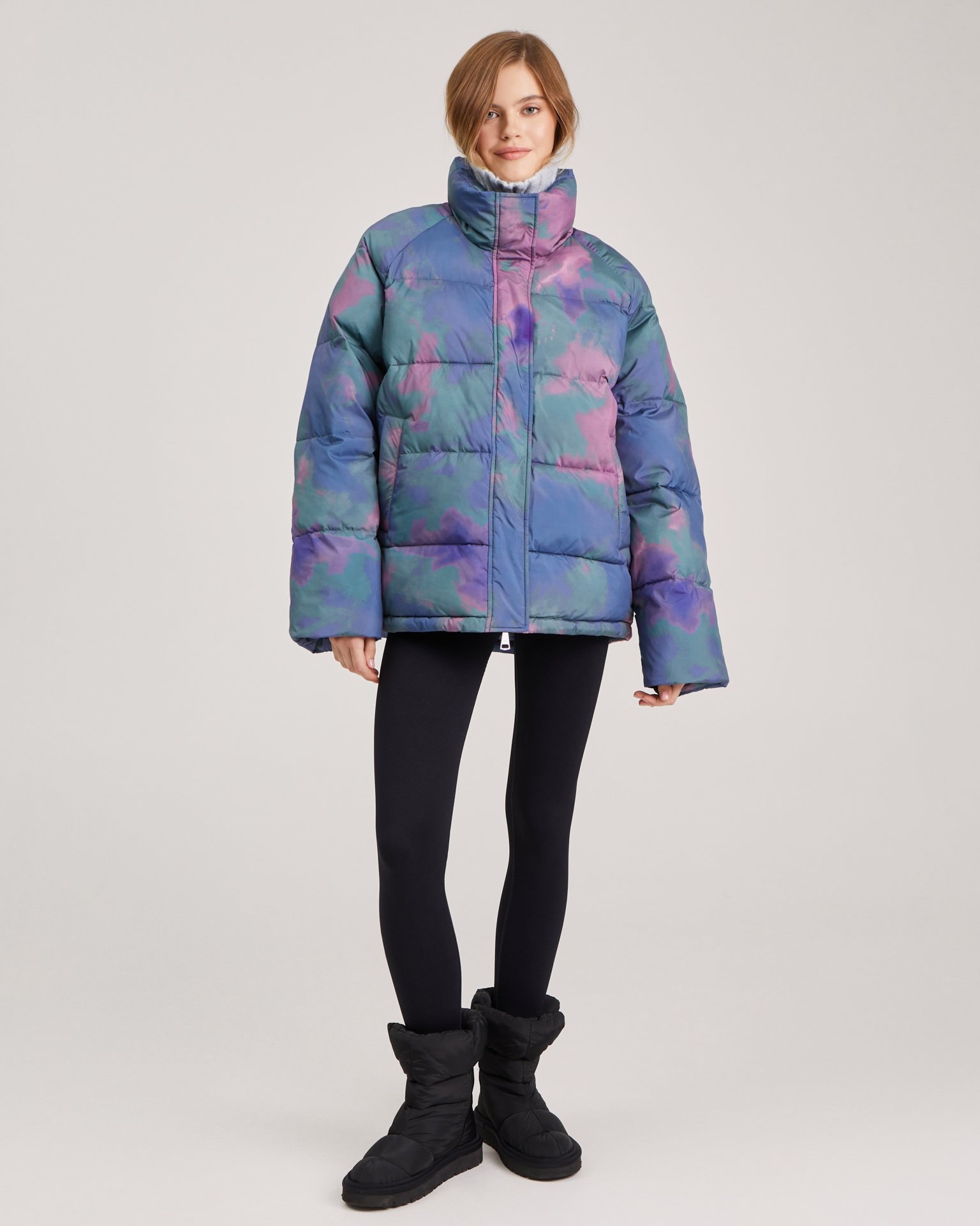 A voluminous puffer jacket, Lilac