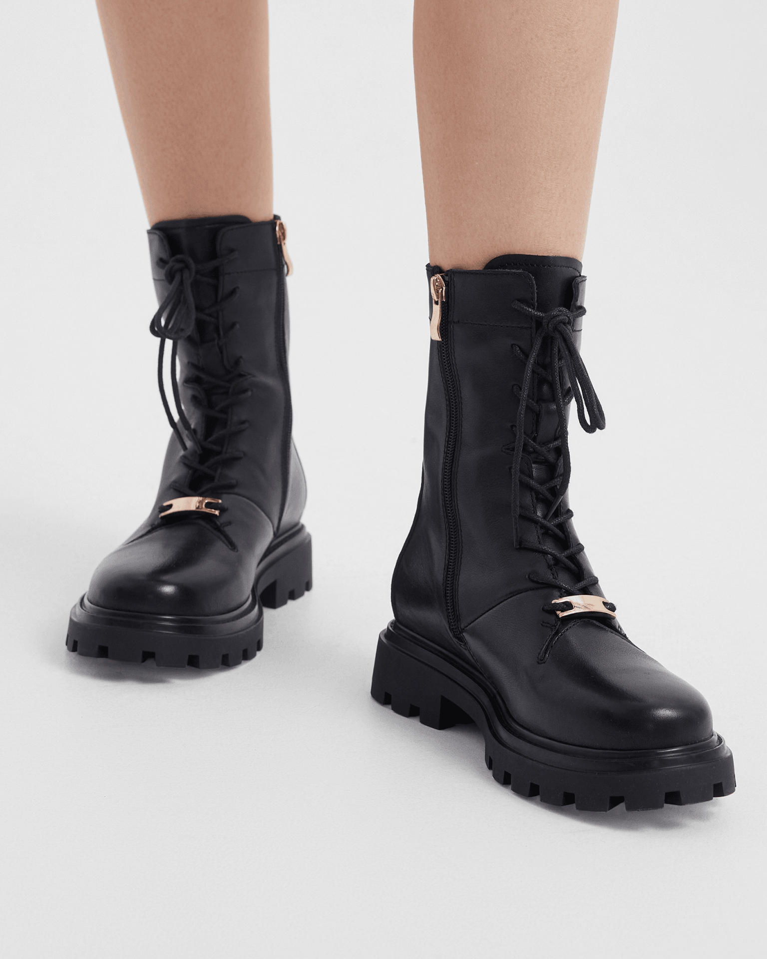 Boots made of genuine leather, Black — photo 4