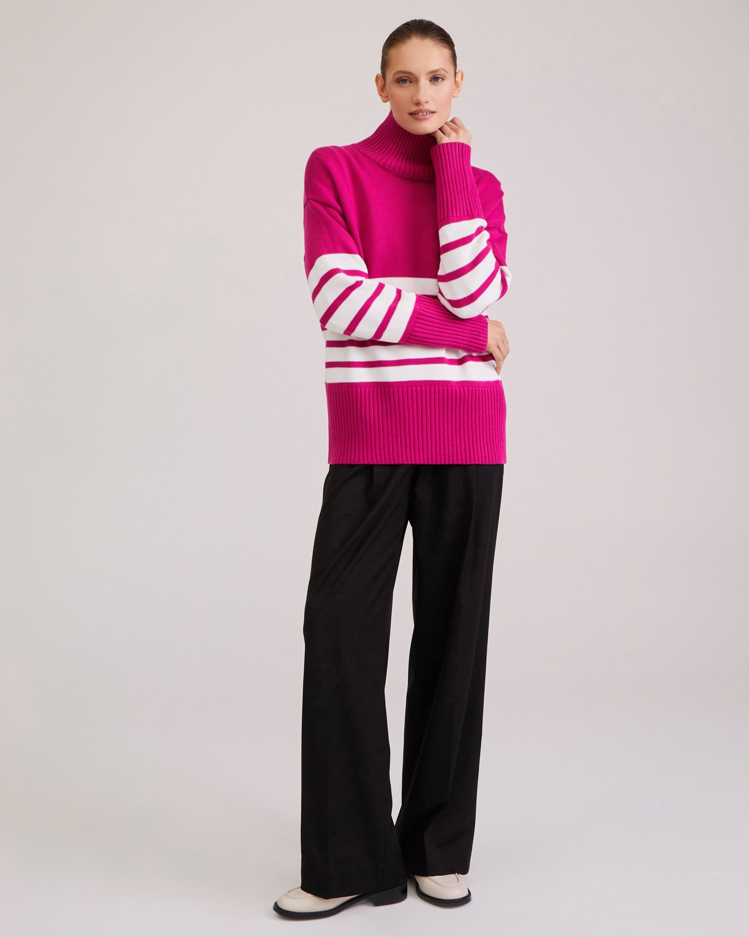 Striped jumper, Fuchsia