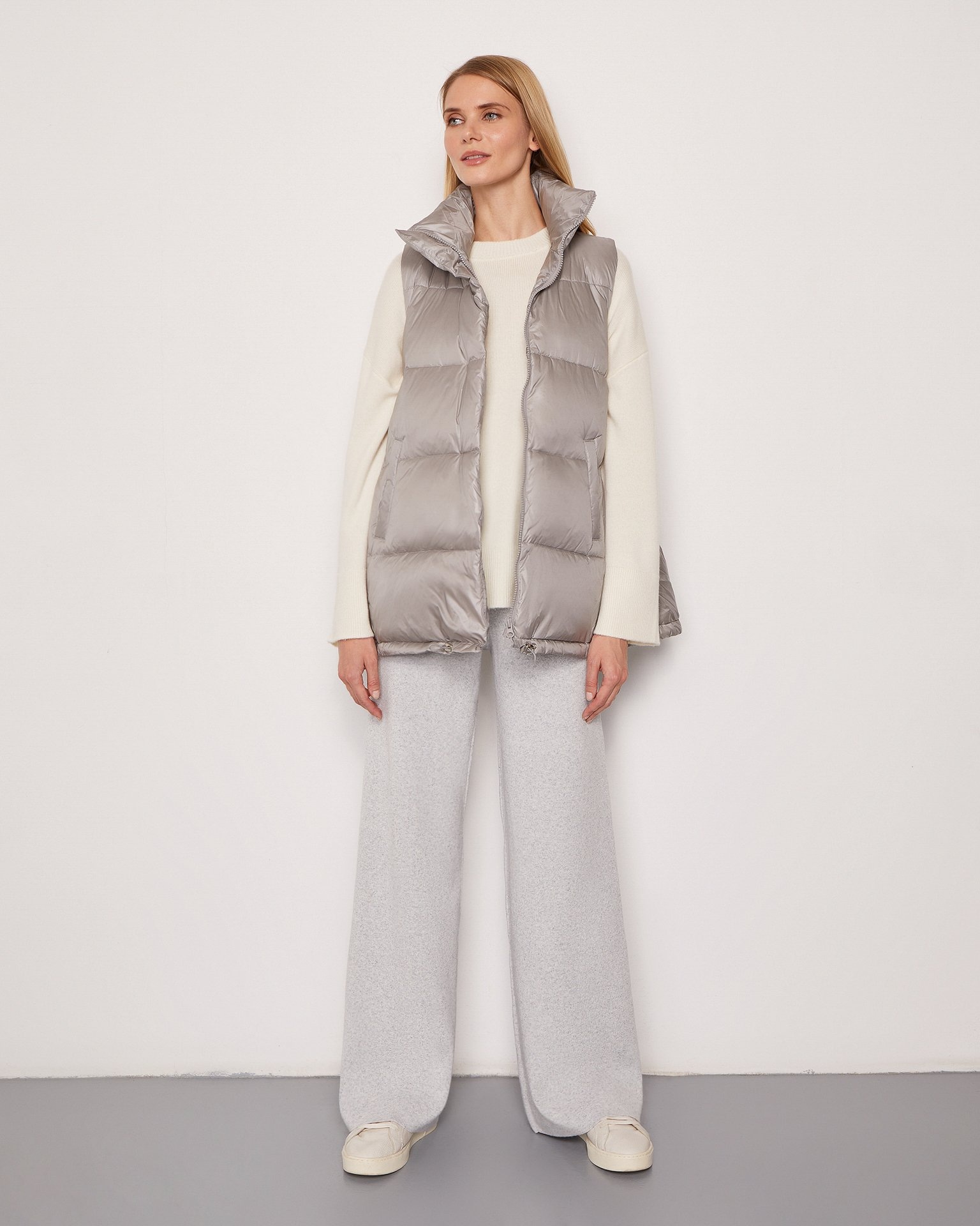 Grey down-feather vest