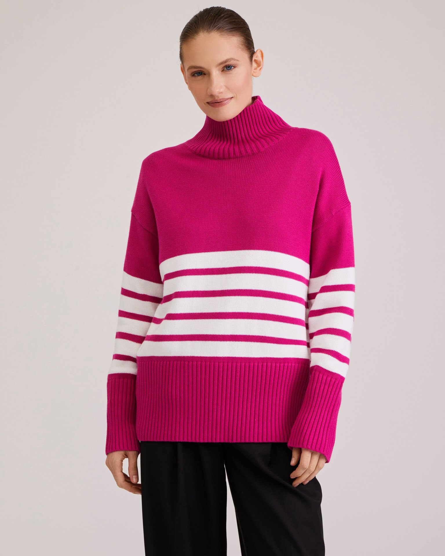 Striped jumper, Fuchsia — photo 2