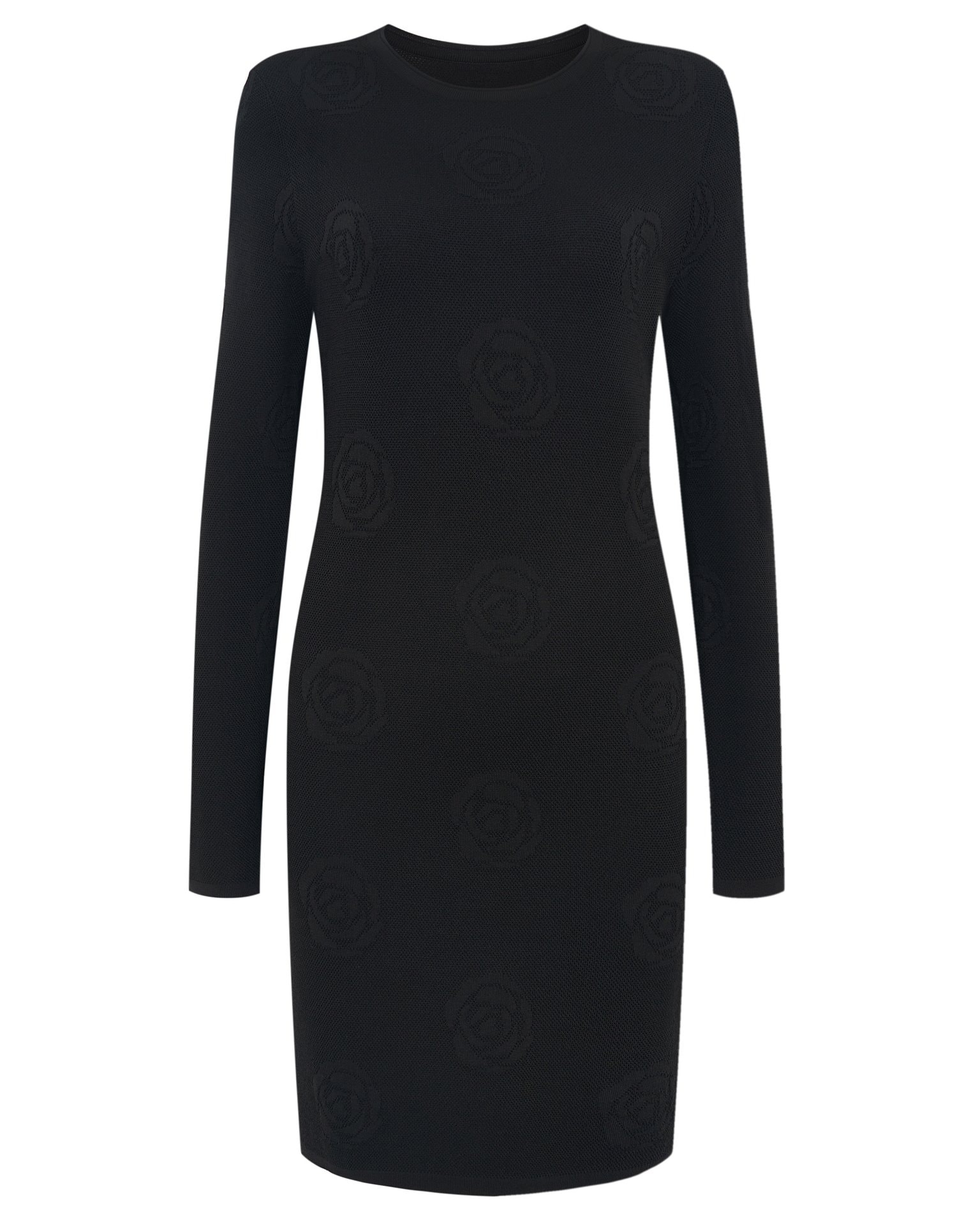 Dress with an original jacquard pattern, Black — photo 6