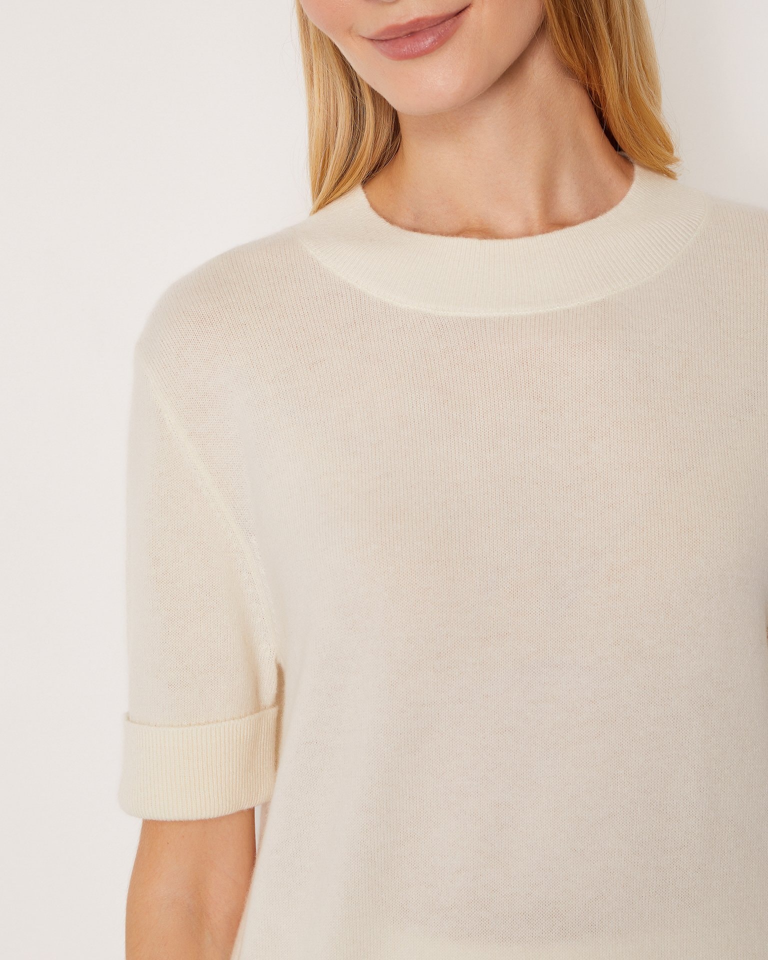 Cashmere T-shirt, Milk — photo 5