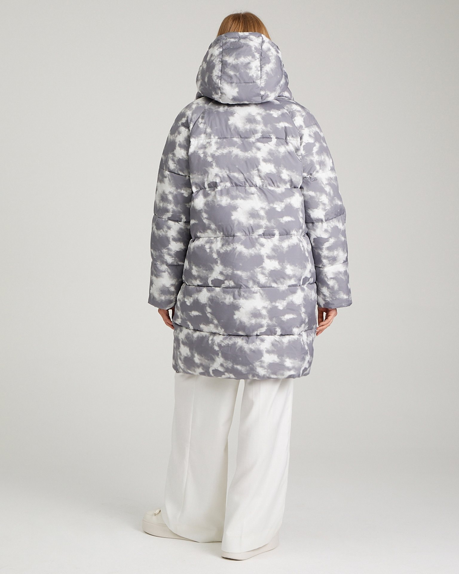 Basic printed puffer jacket, Grey — photo 6
