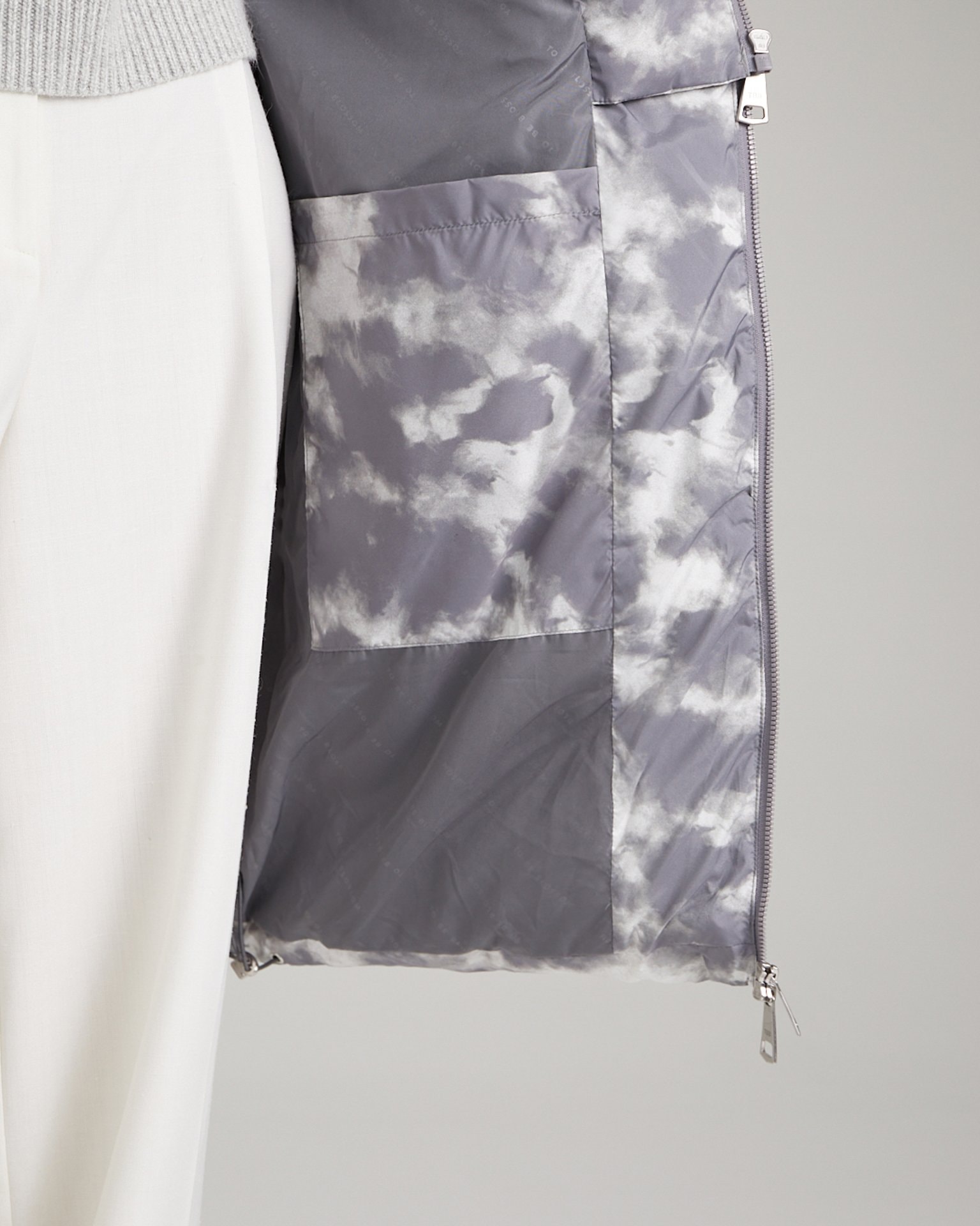 Basic printed puffer jacket, Grey — photo 13