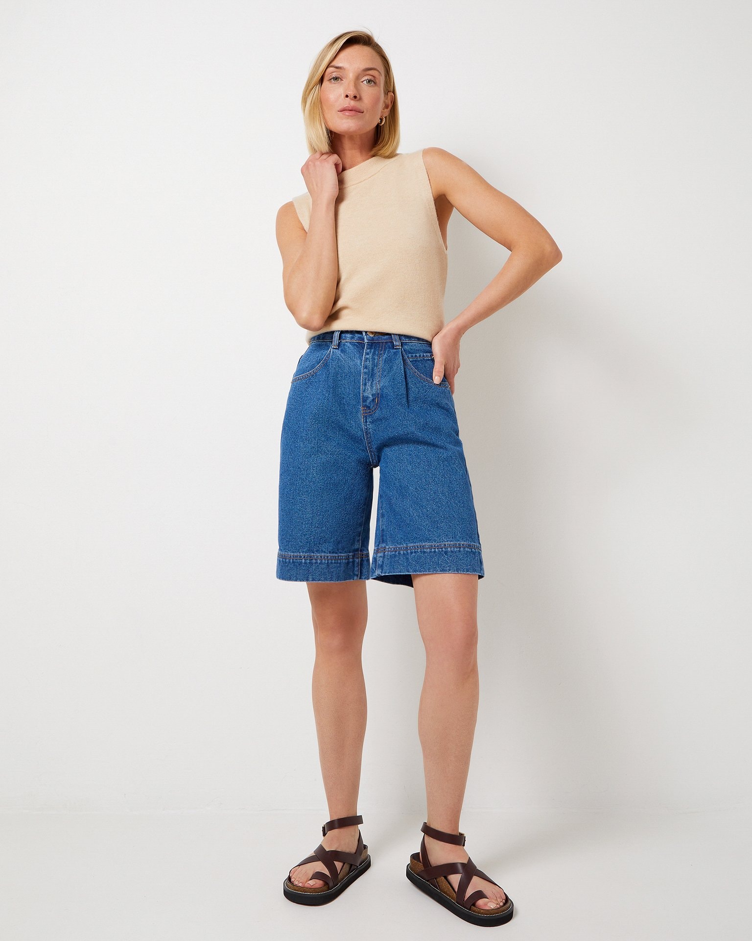 Cotton shorts, Blue — photo 2