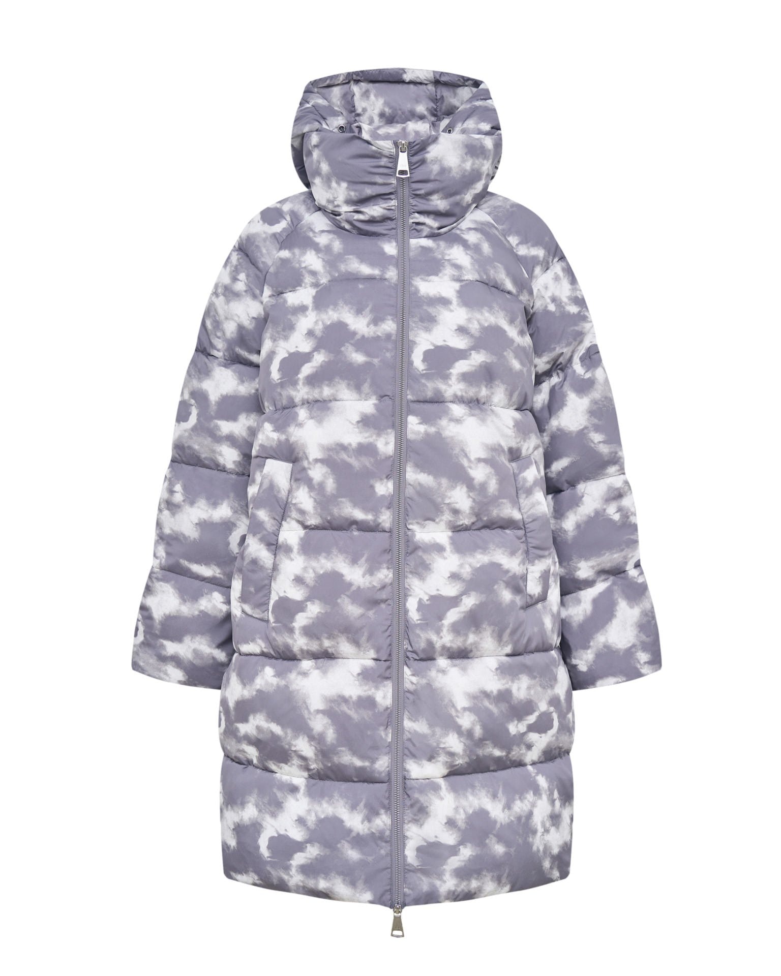 Basic printed puffer jacket, Grey — photo 2