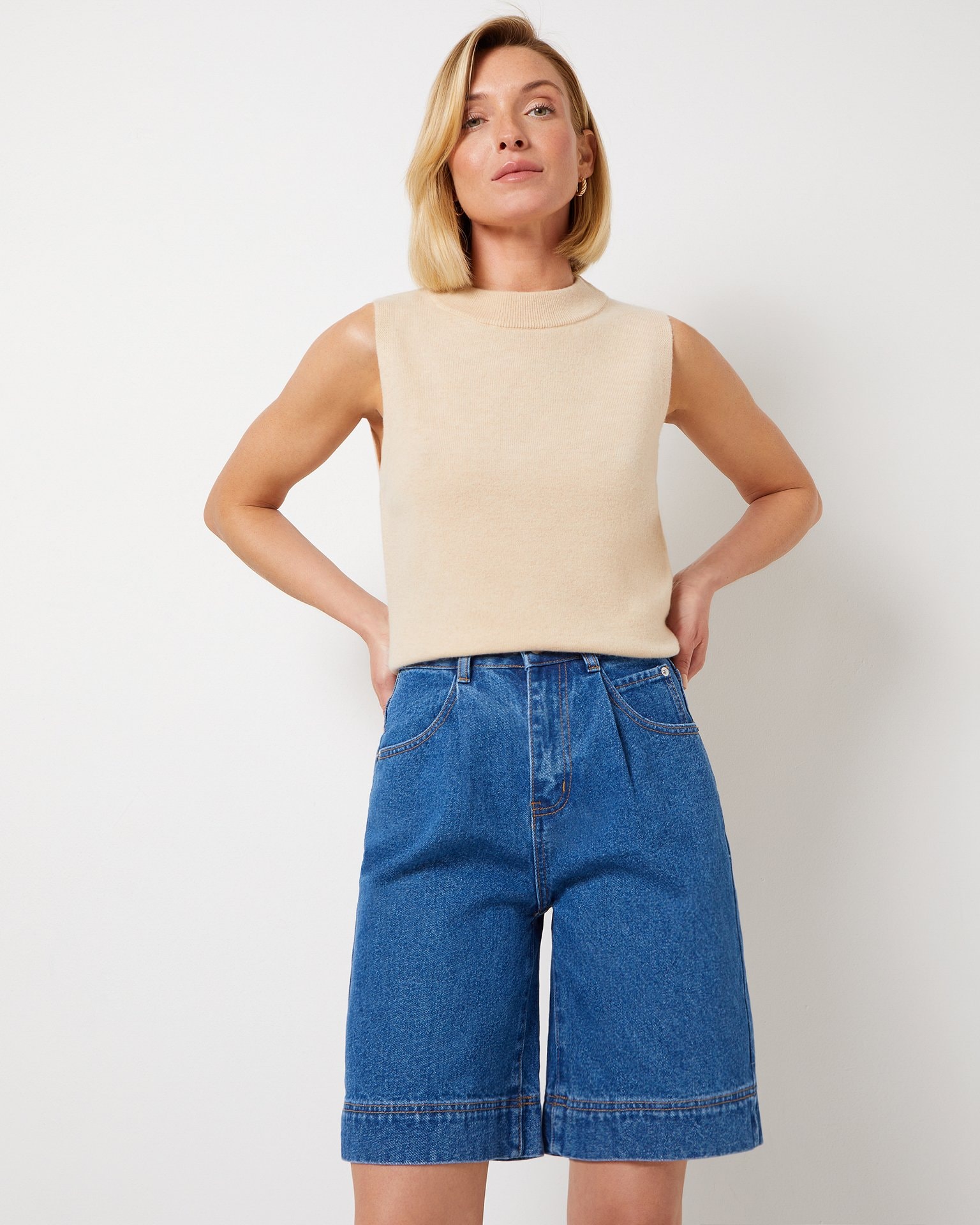 Cotton shorts, Blue — photo 3