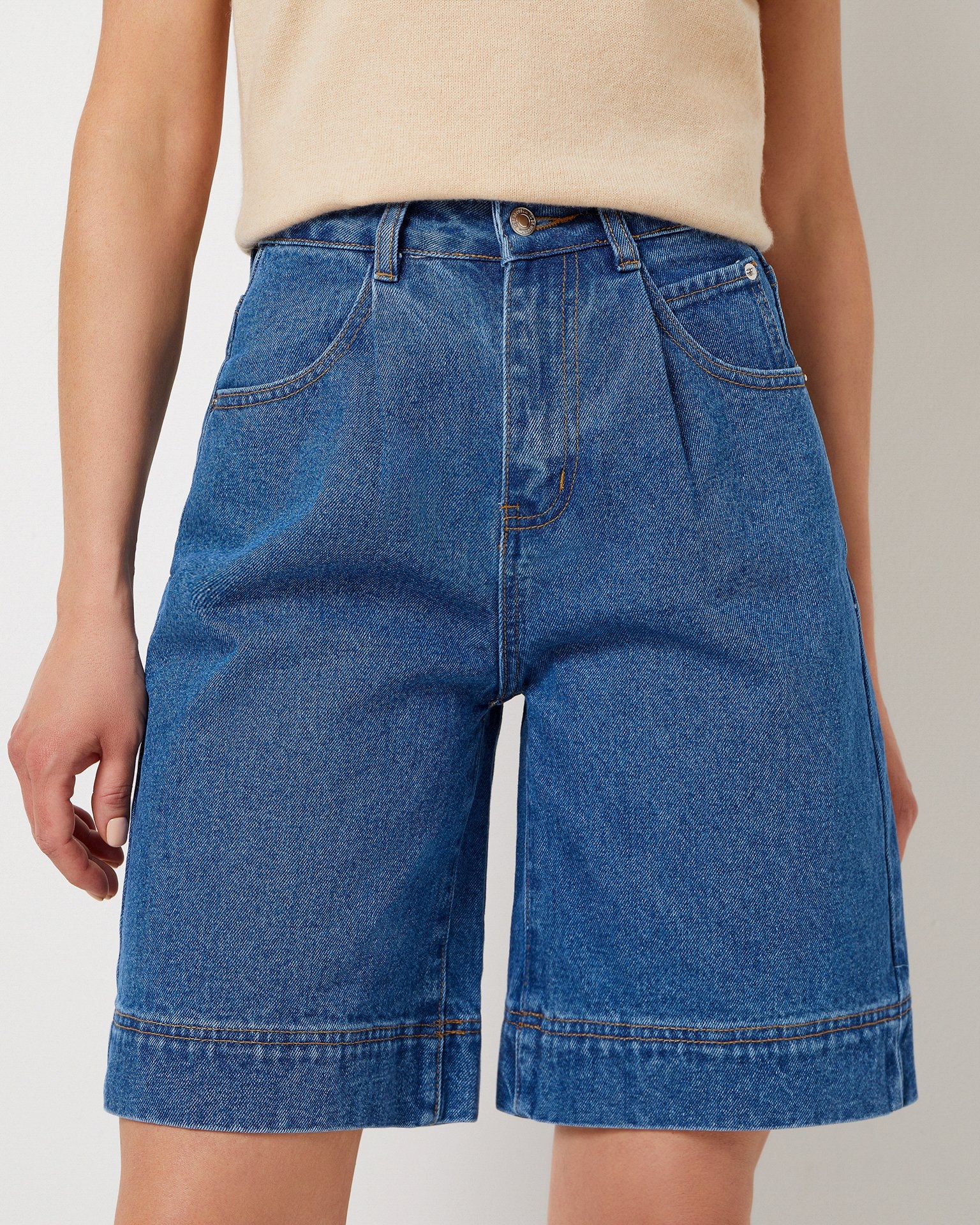 Cotton shorts, Blue — photo 6