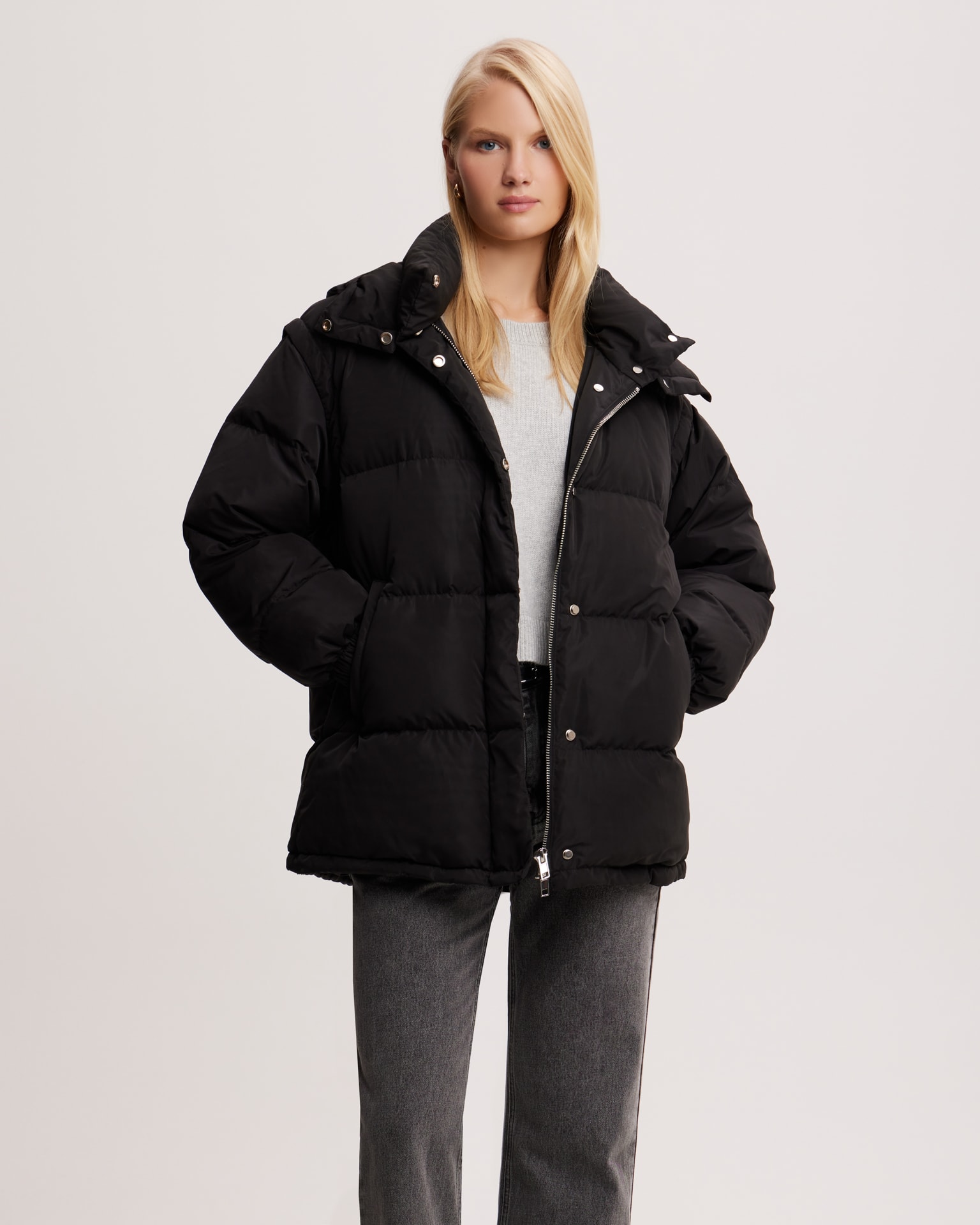Longline jacket in black, Black — photo 2