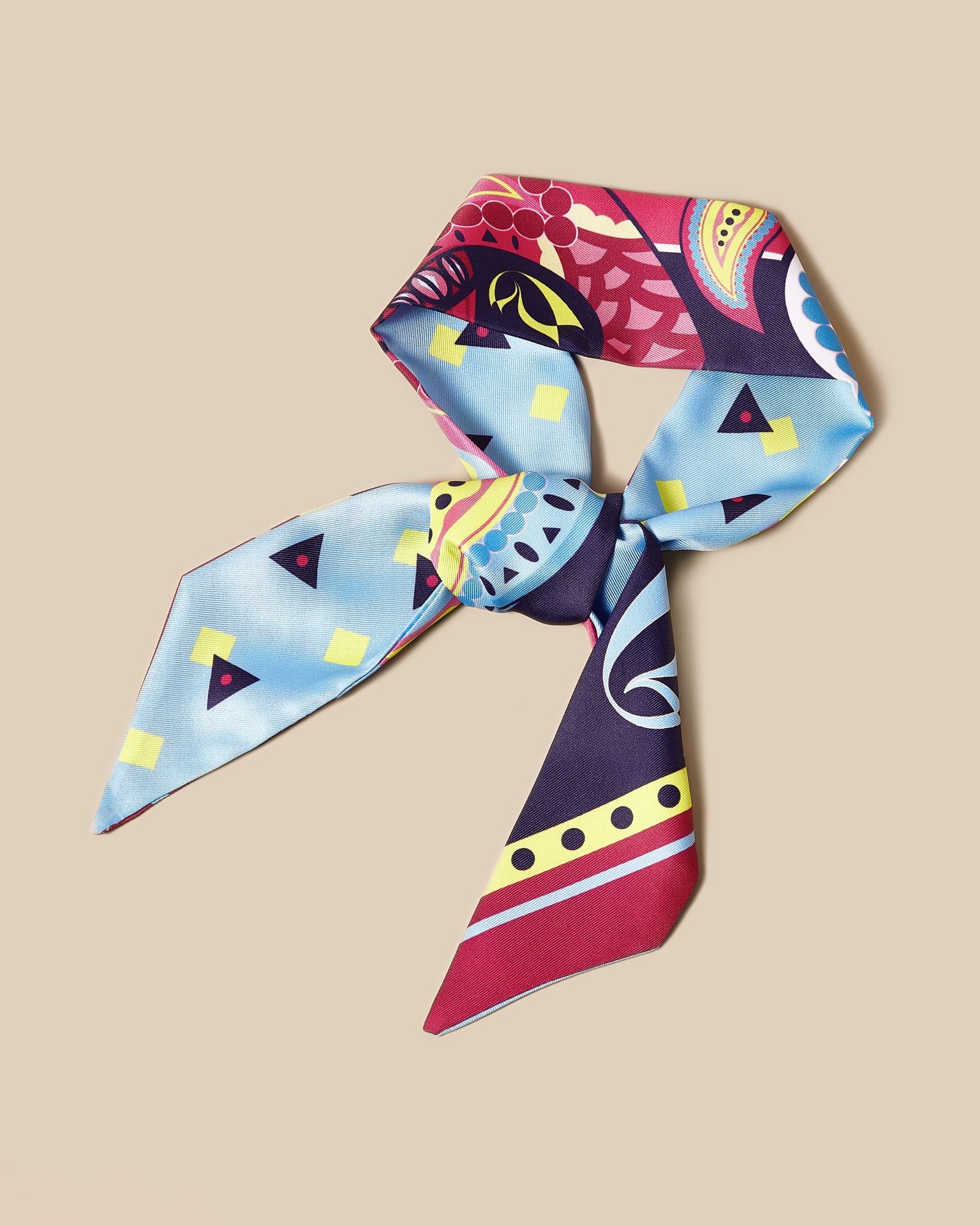 Printed scarf-band, Light Blue