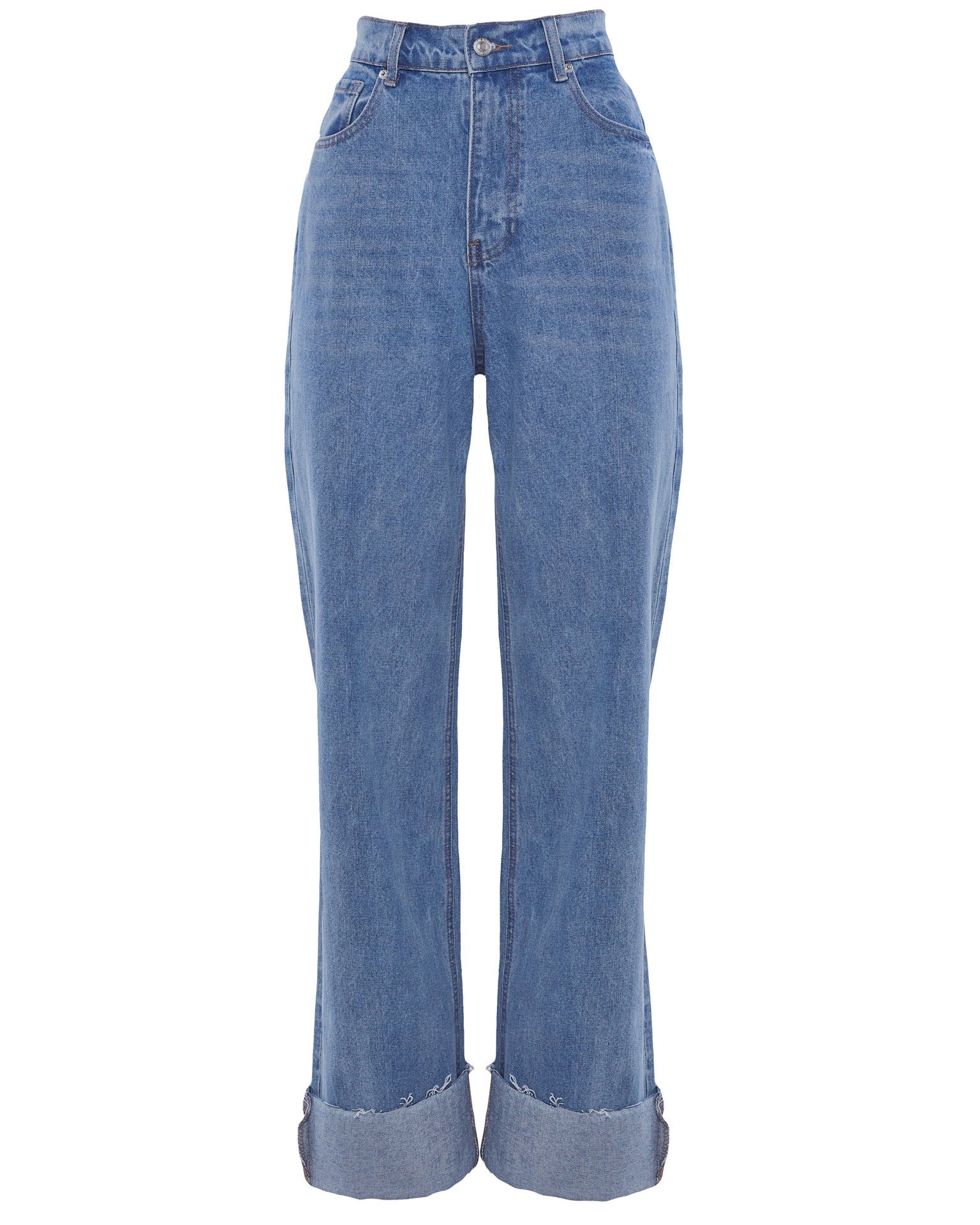 Turn-up jeans, Blue — photo 6