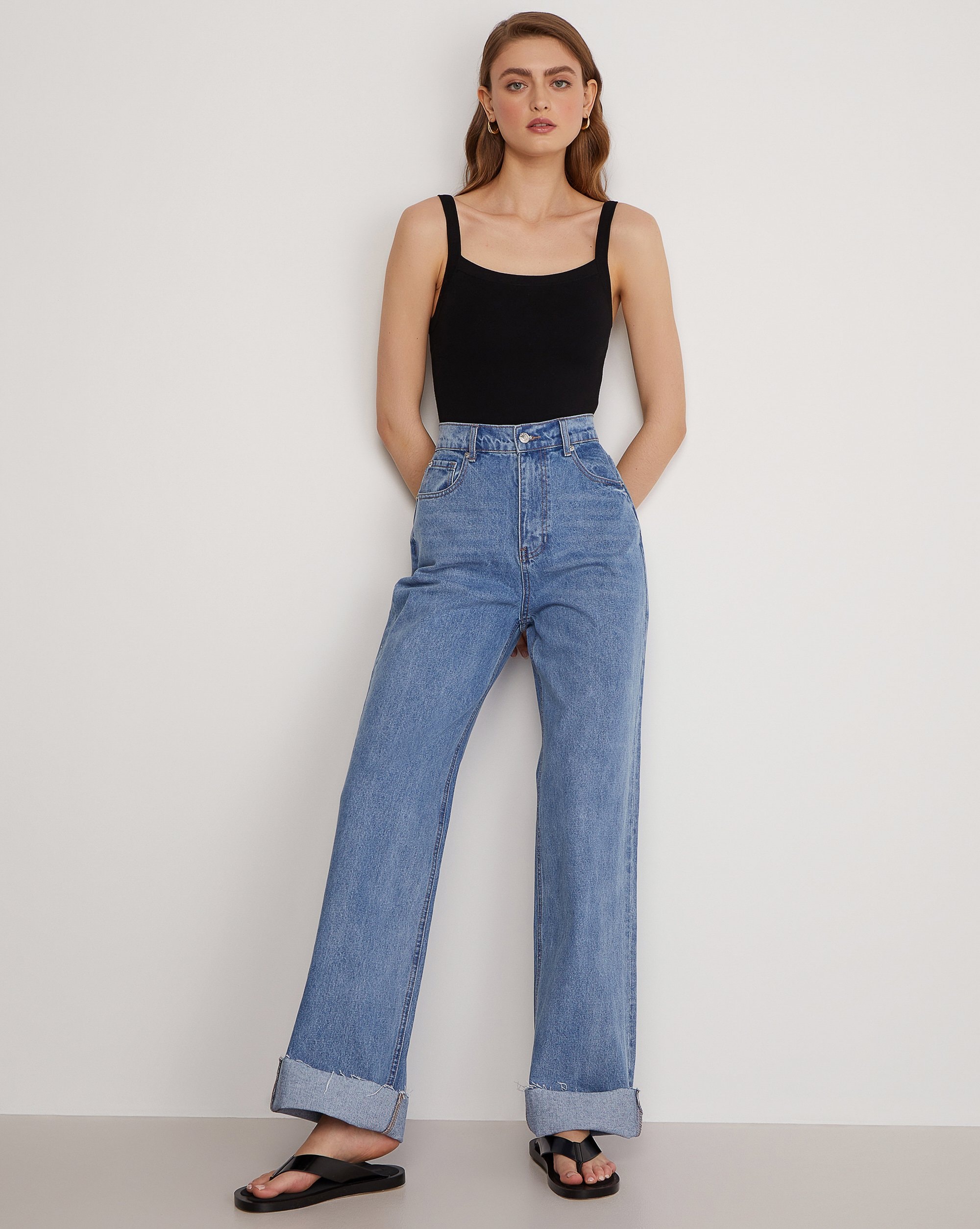 Turn-up jeans, Blue — photo 3
