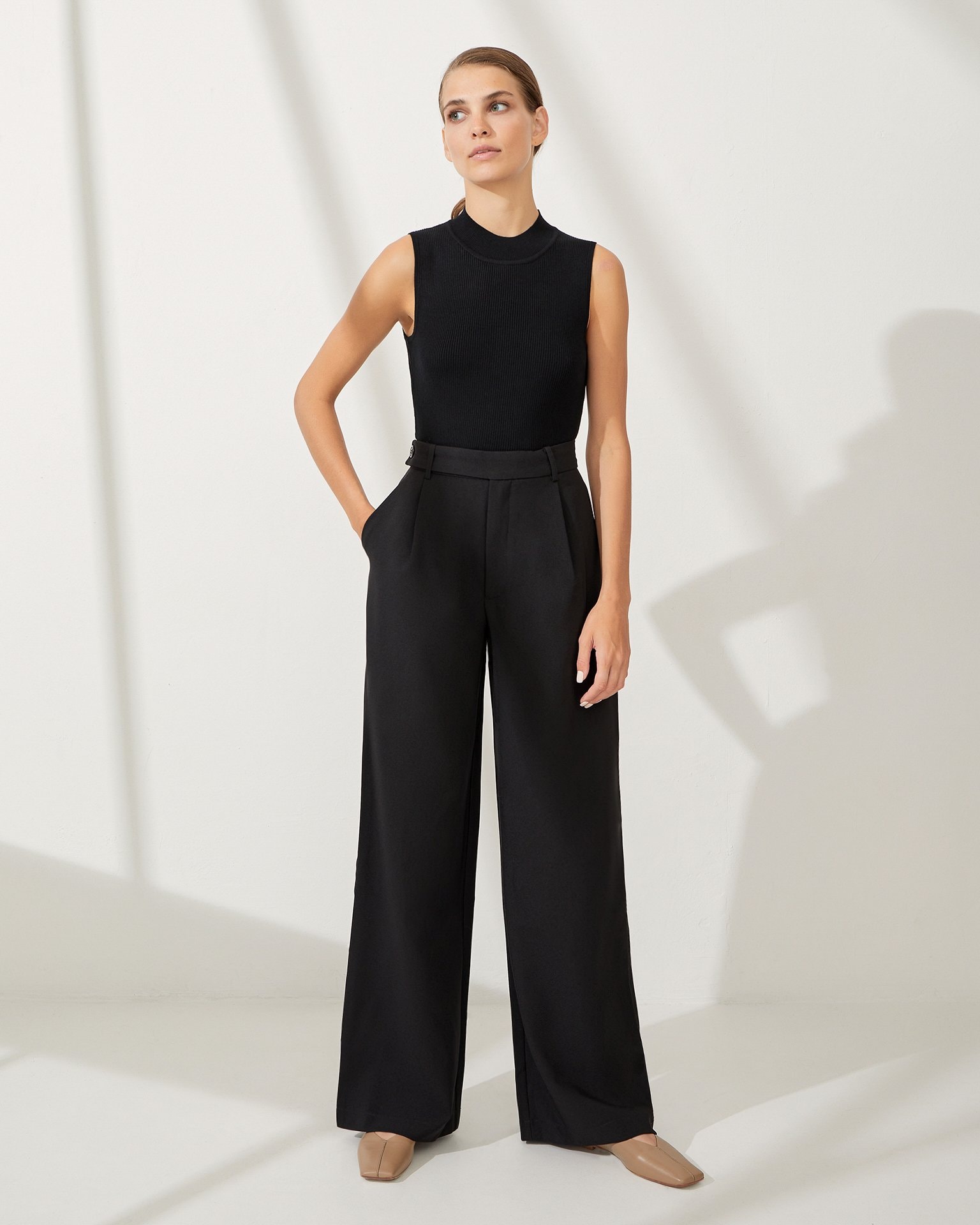 Wide-leg trousers, Black
